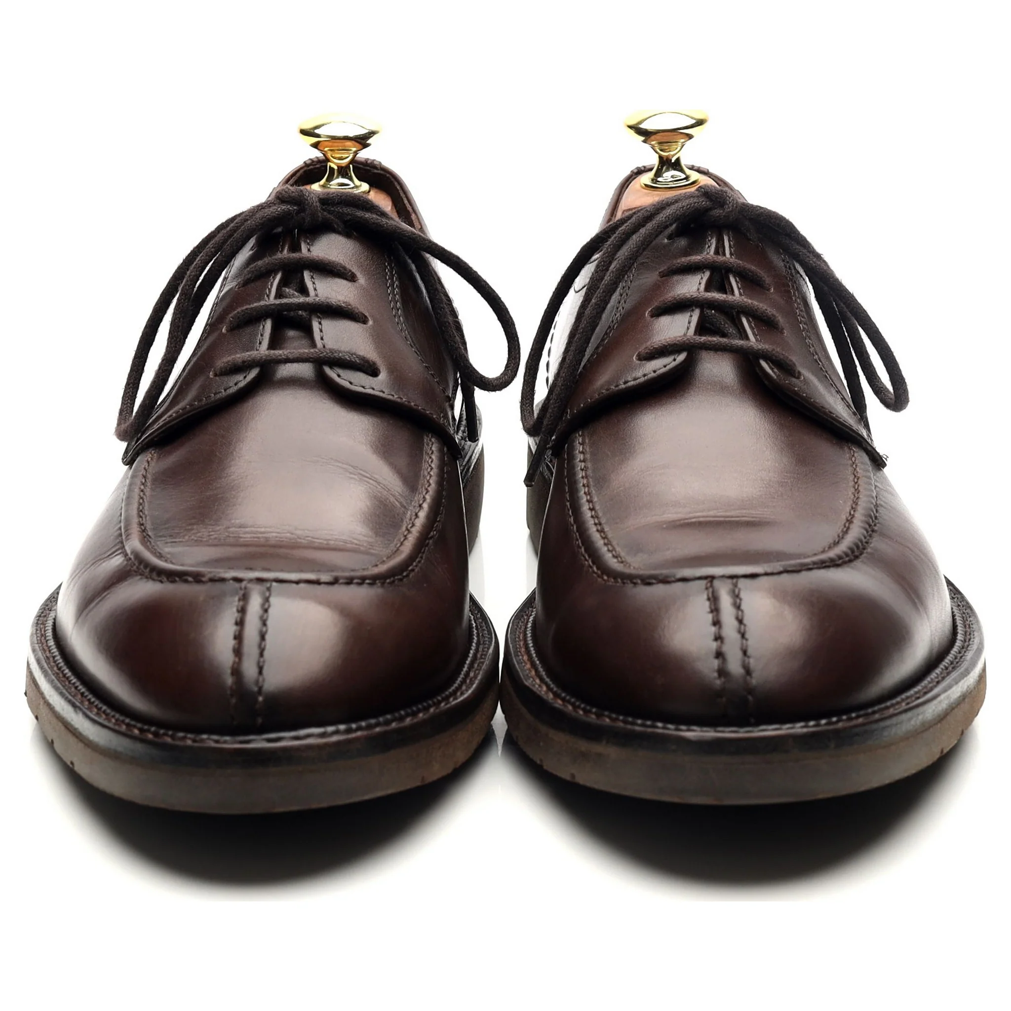 Dark Brown Leather Split Toe Derby UK 7.5 - Image 8