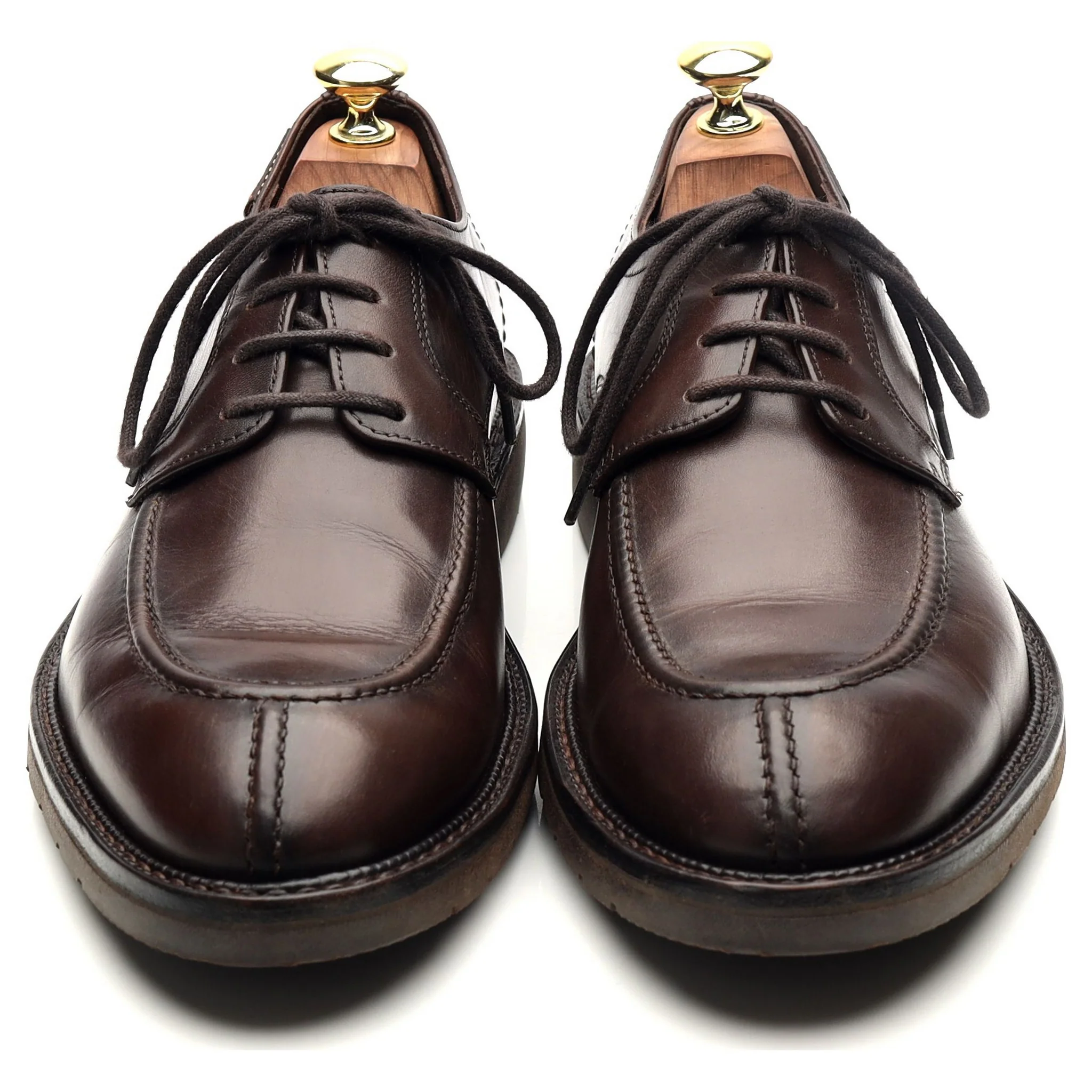 Dark Brown Leather Split Toe Derby UK 7.5 - Image 9