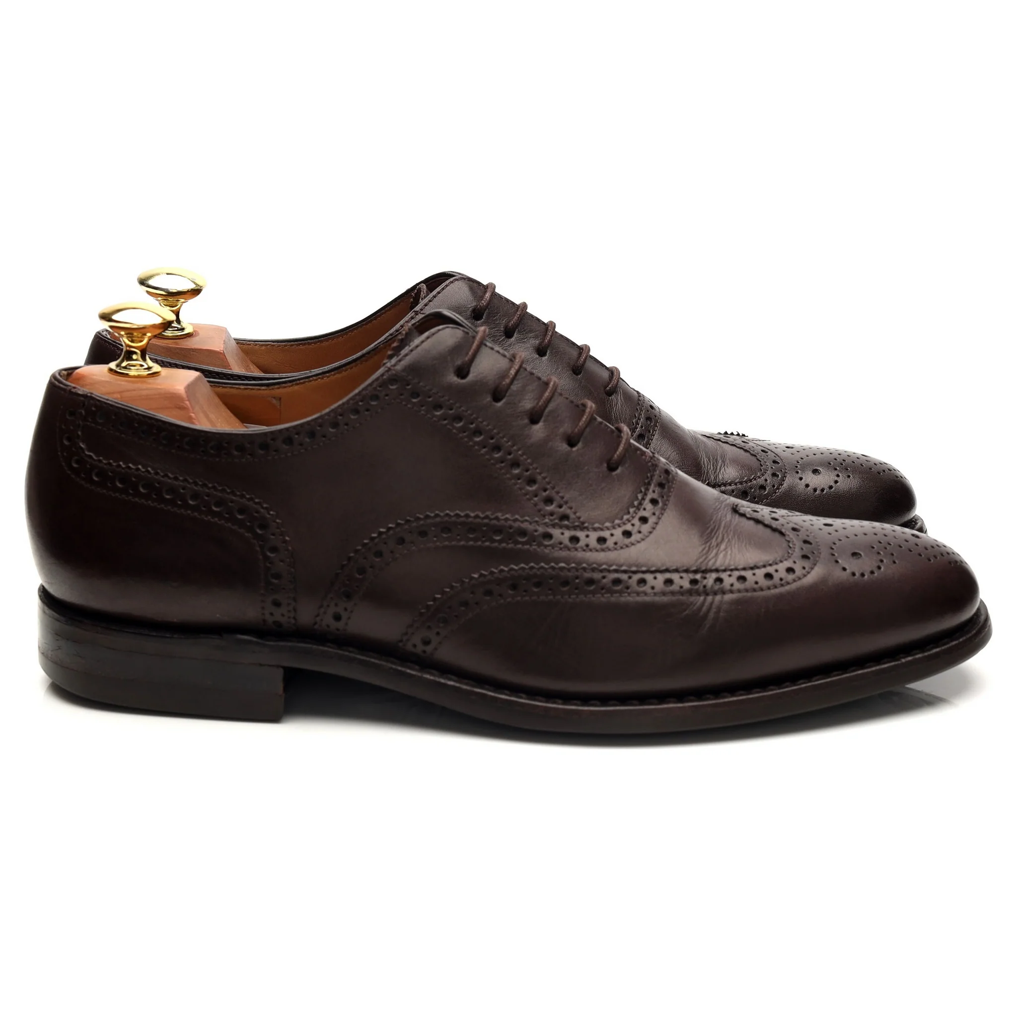 '6018' Dark Brown Leather Oxford Brogues UK 8.5 F