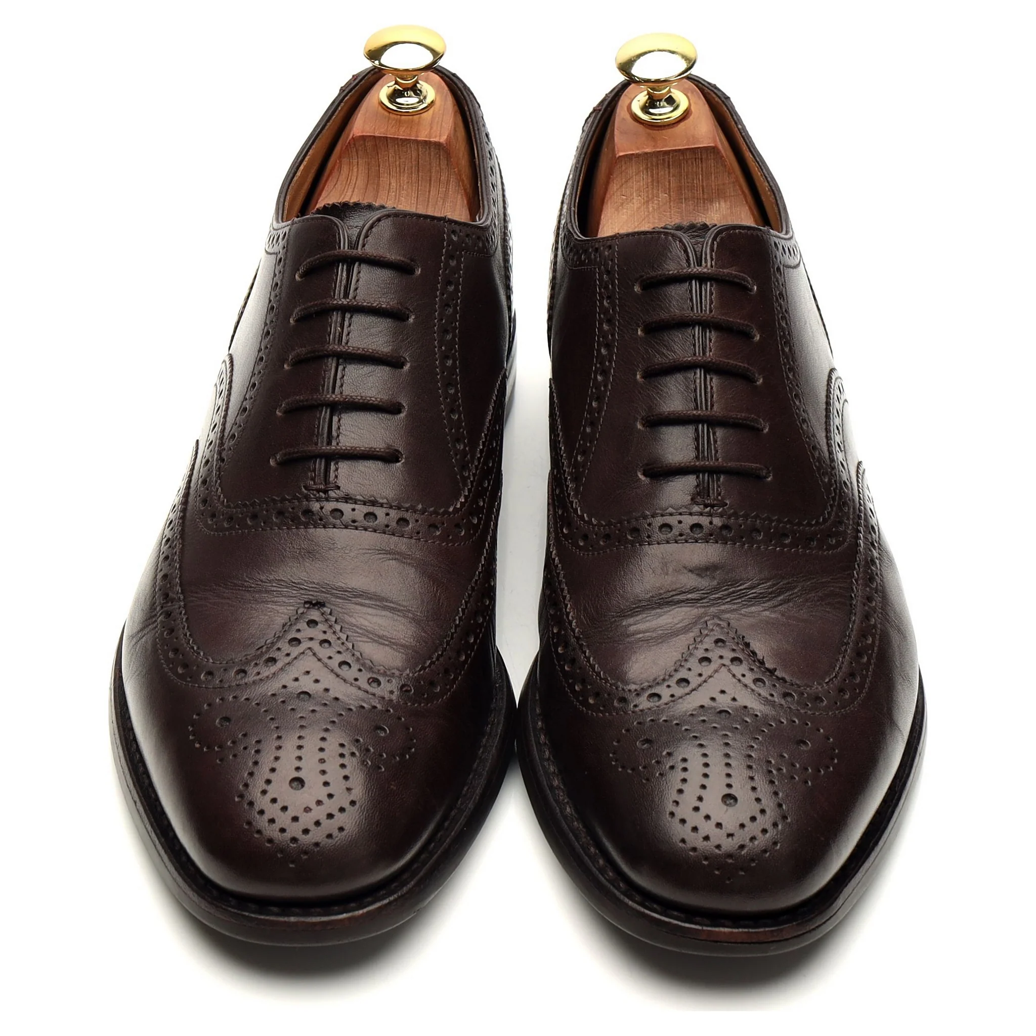 '6018' Dark Brown Leather Oxford Brogues UK 8.5 F - Image 2