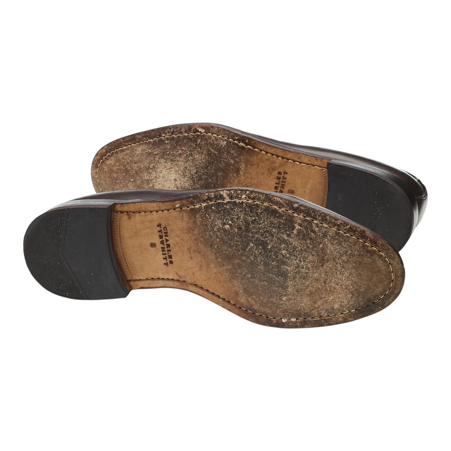 Dark Brown Leather Tassel Loafers UK 9 - Image 5