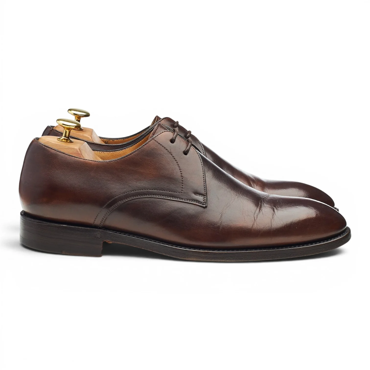 'Carnera' Dark Brown Leather Derby UK 9.5