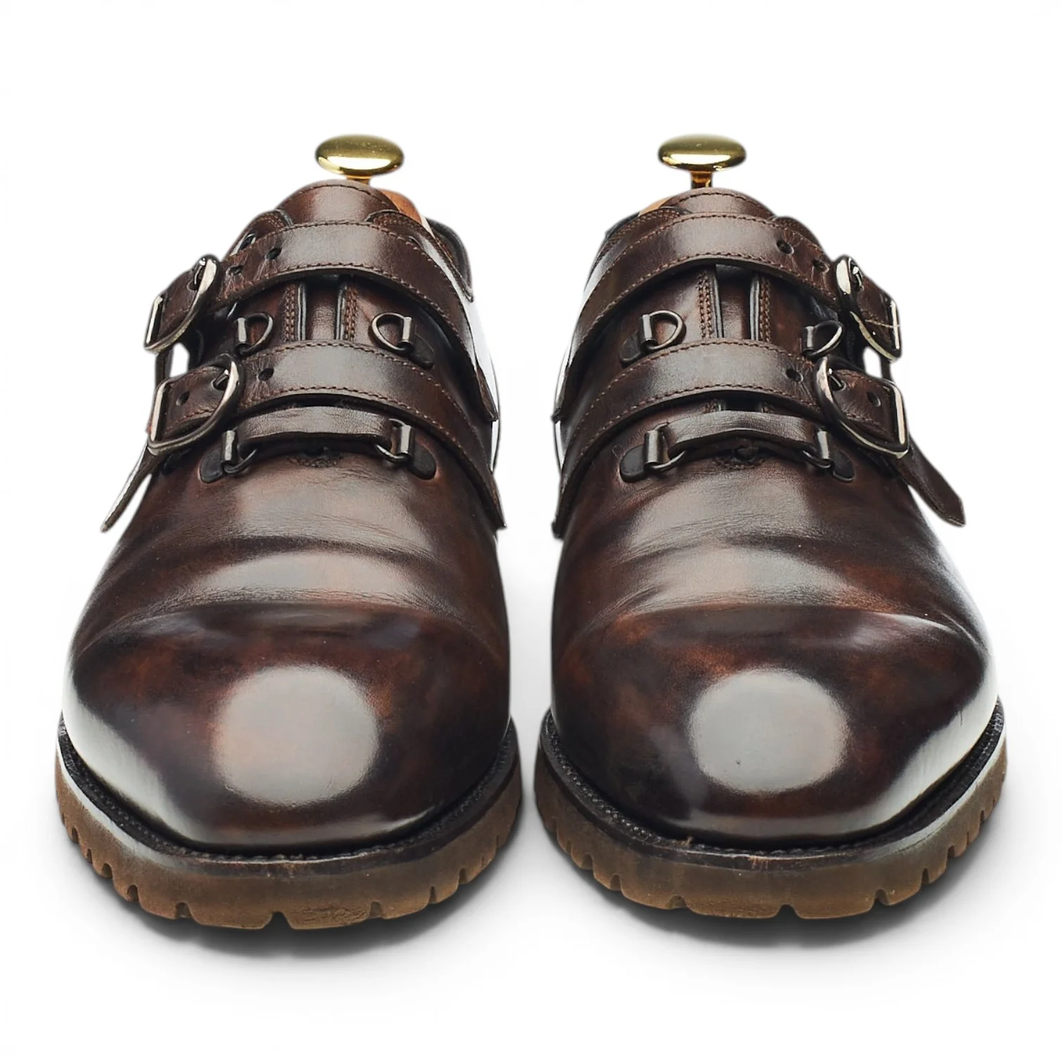 Dark Brown Museum Leather Double Monk Strap UK 8.5 EU 42.5 - Image 2