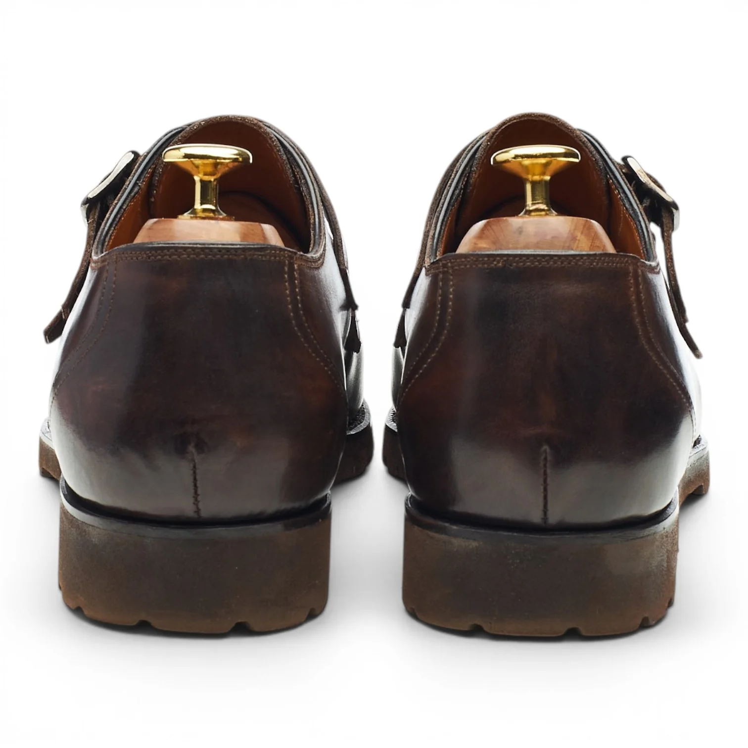 Dark Brown Museum Leather Double Monk Strap UK 8.5 EU 42.5 - Image 4