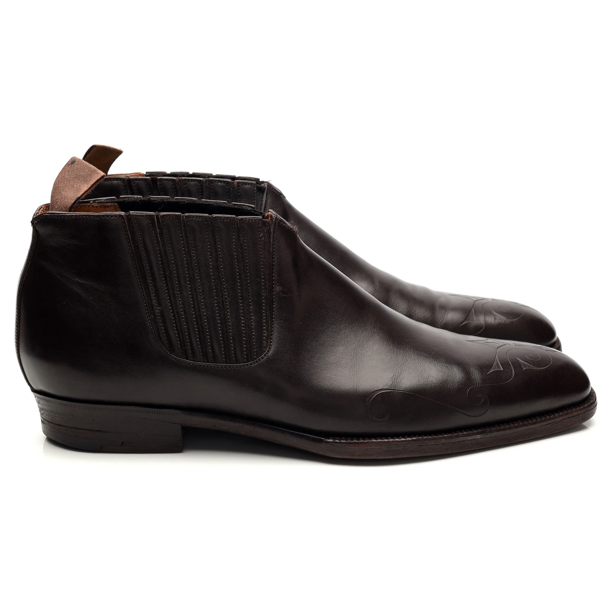 Bespoke Dark Brown Slip Leather On Ankle Boots UK 6 / UK 6.5 E