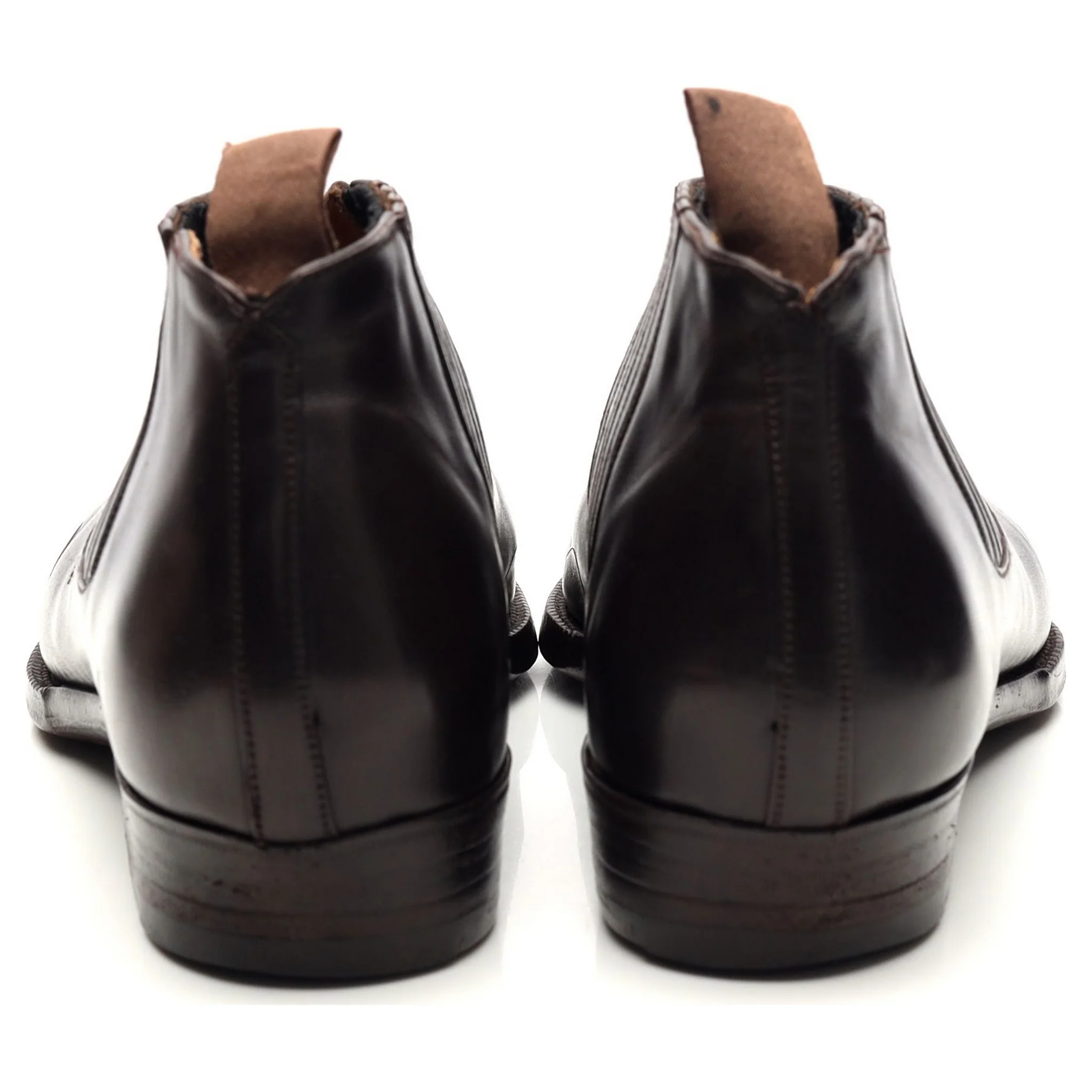 Bespoke Dark Brown Slip Leather On Ankle Boots UK 6 / UK 6.5 E - Image 4