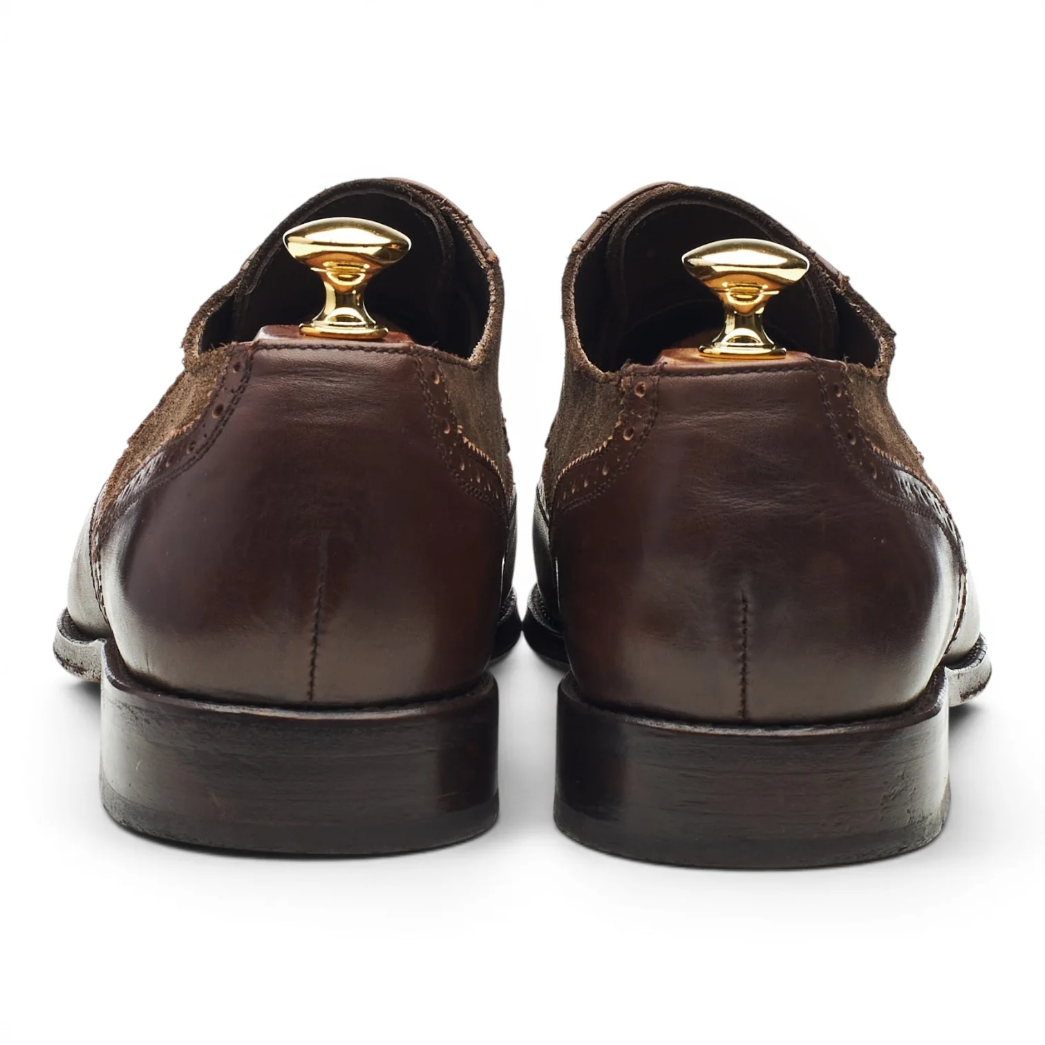 Dark Brown Leather / Suede Derby Brogues UK 9 - Image 4