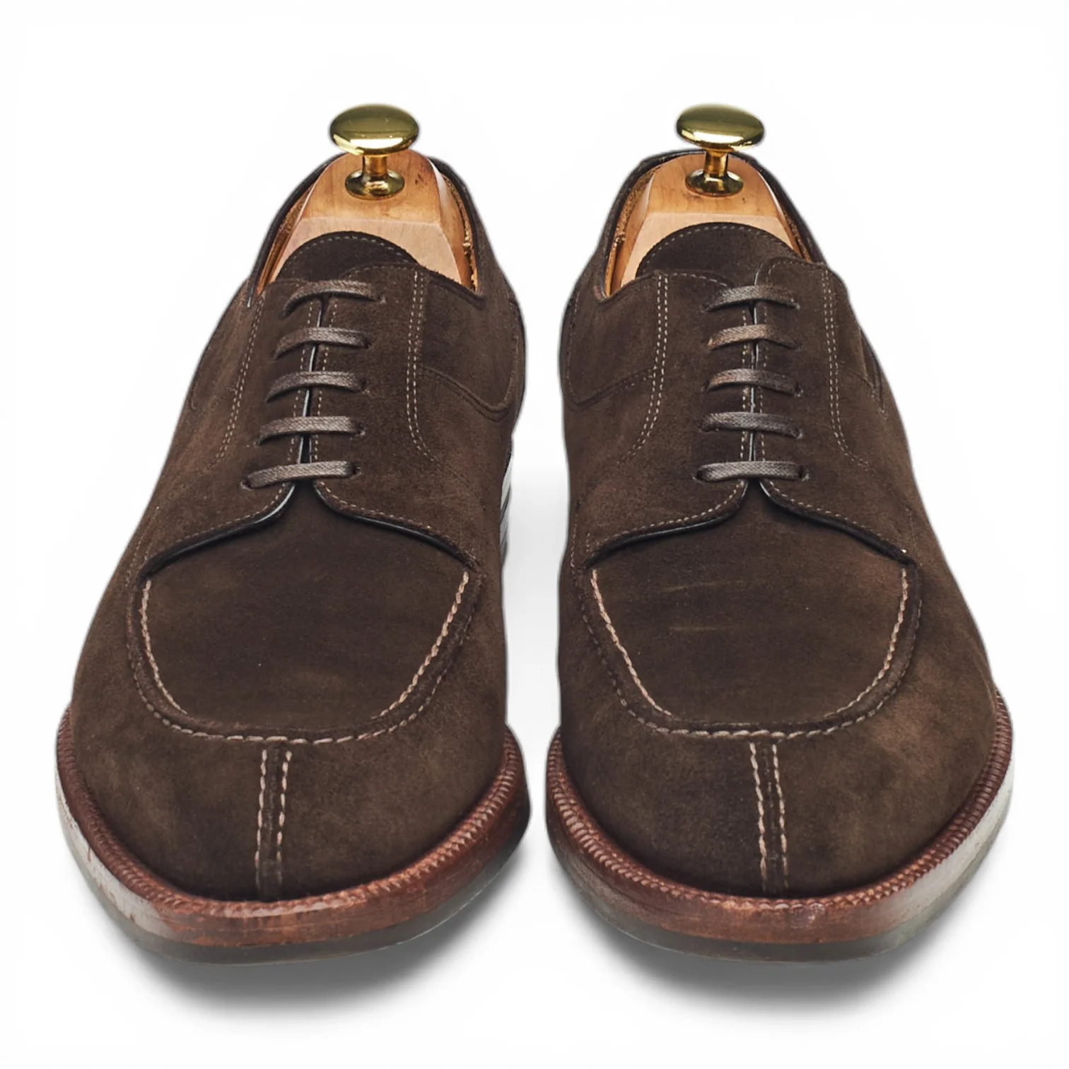 Dark Brown Suede Apron Split Toe Derby UK 8.5 - Image 2