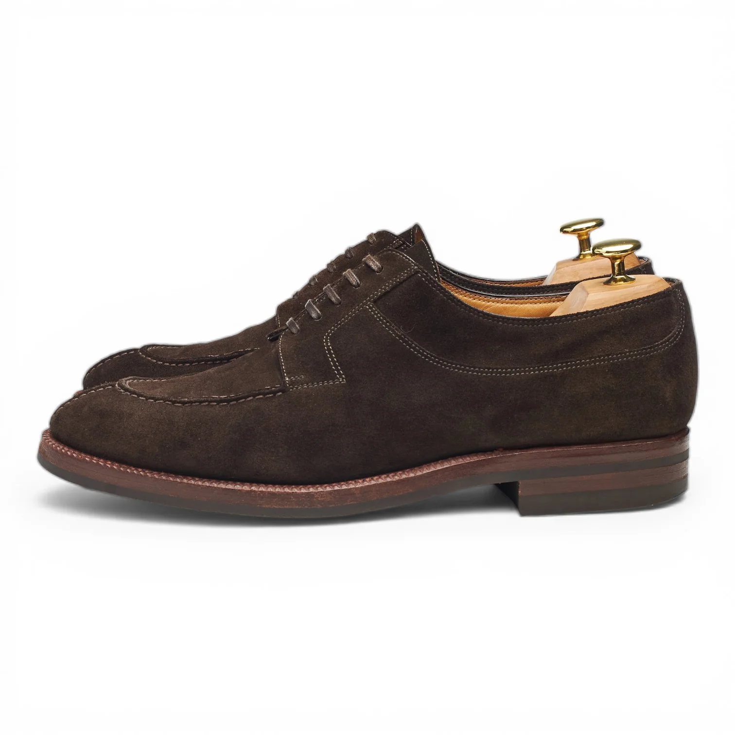 Dark Brown Suede Apron Split Toe Derby UK 8.5 - Image 3