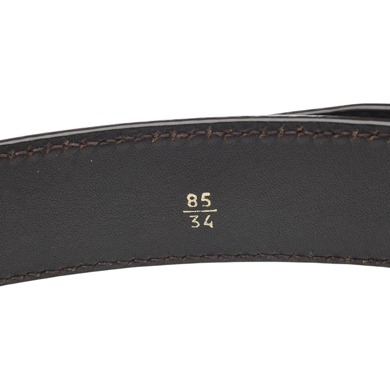 Dark Brown Suede Square Buckle Belt 34" - Image 4