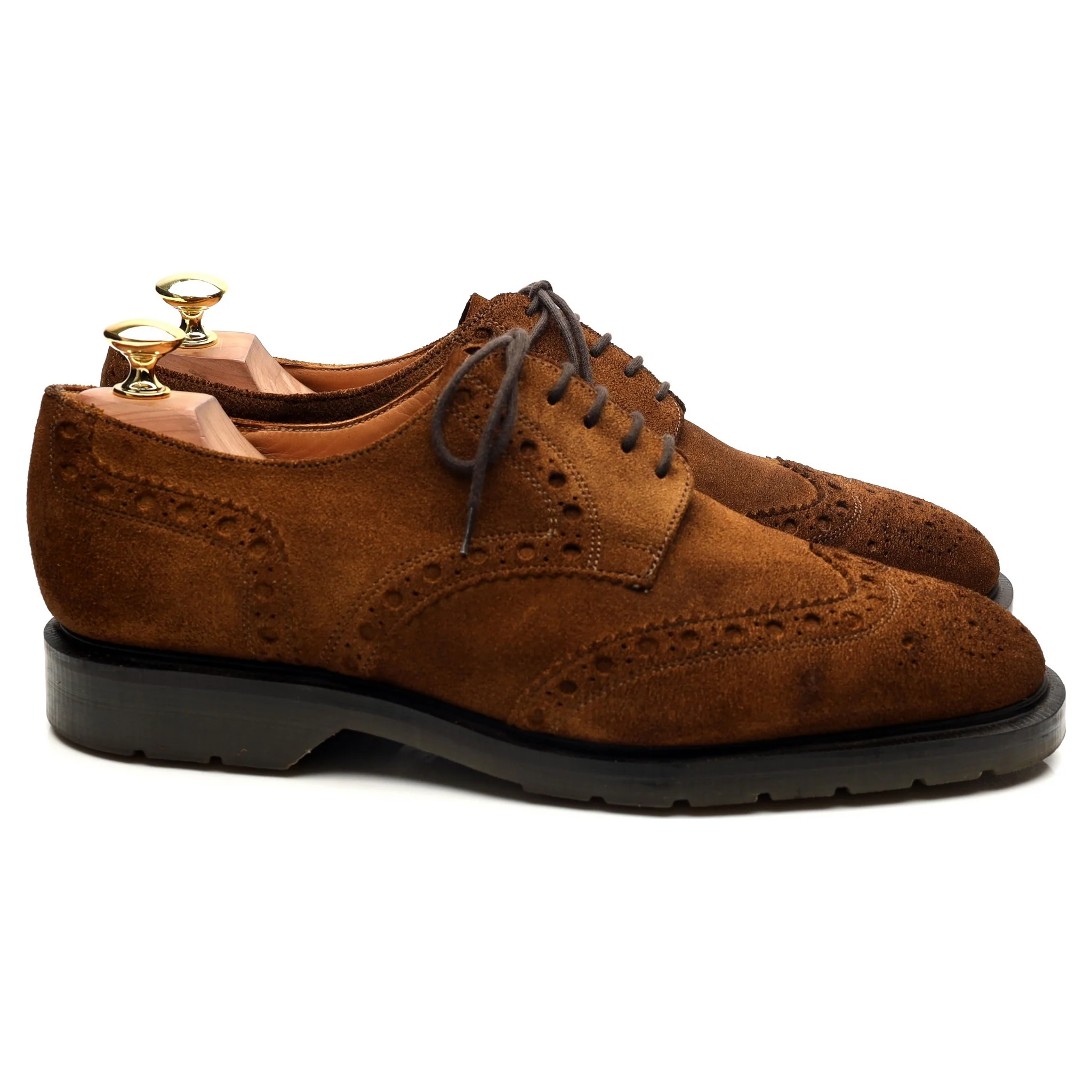 Snuff Brown Suede Derby Brogues UK 8 - Image 6