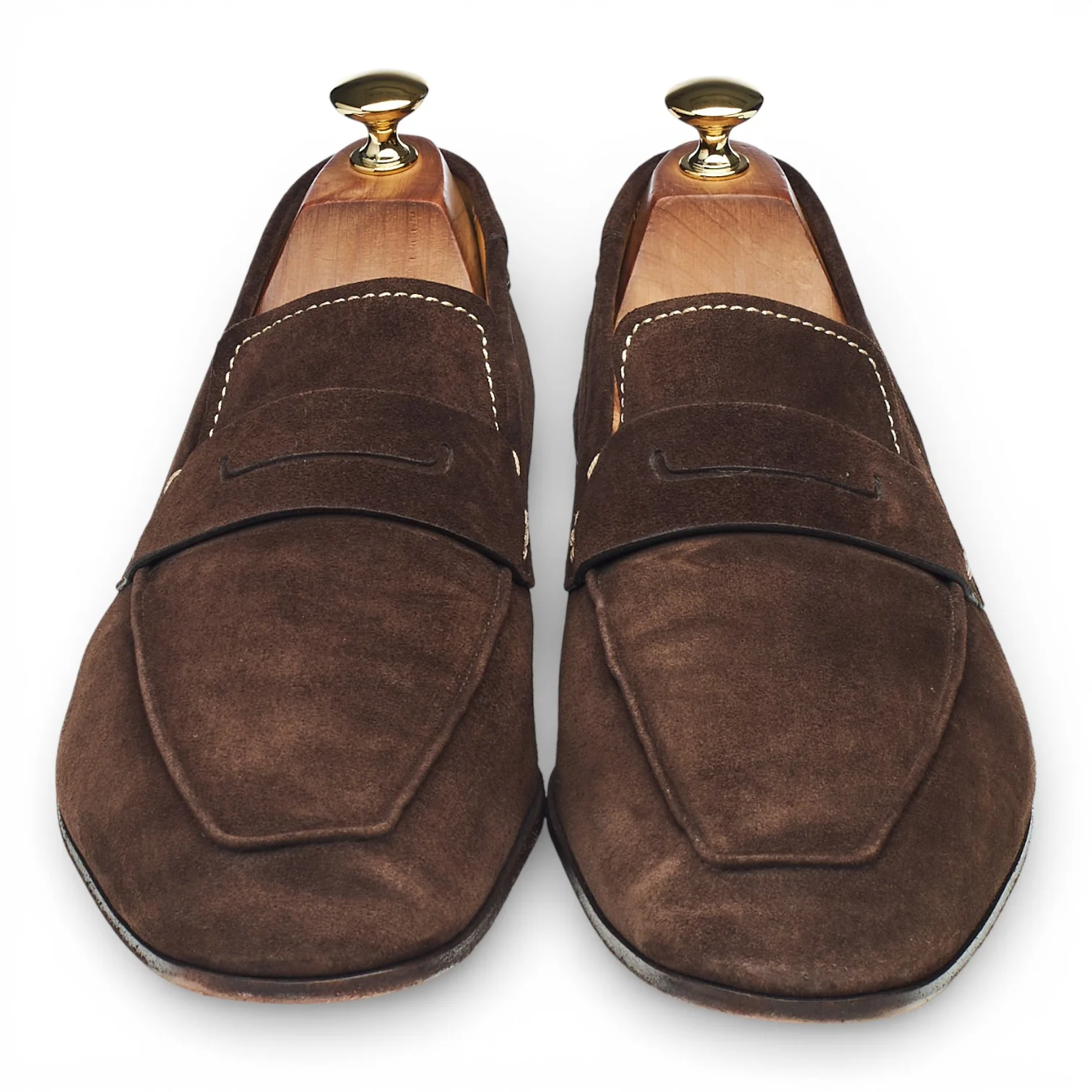 Dark Brown Suede Loafers UK 10 - Image 2