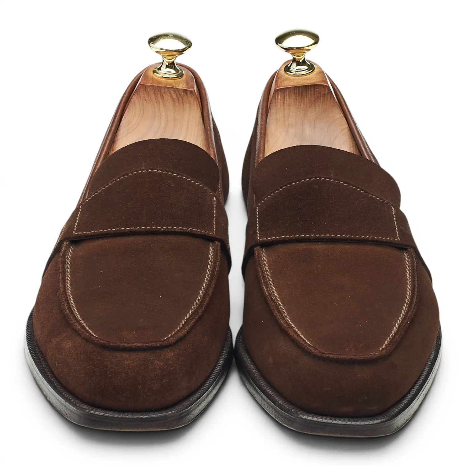 Dark Brown Suede Loafers UK 7.5 E - Image 2