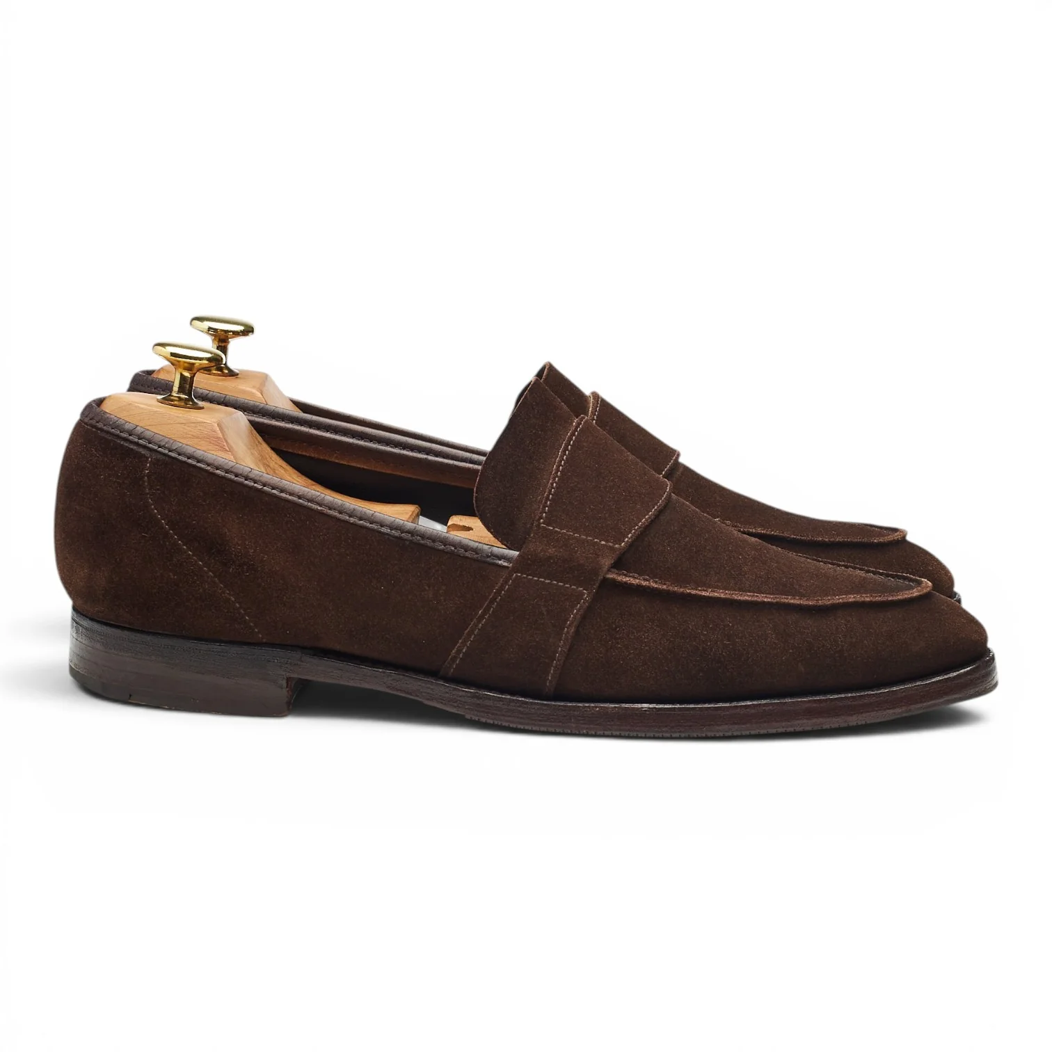 Dark Brown Suede Loafers UK 8.5 E