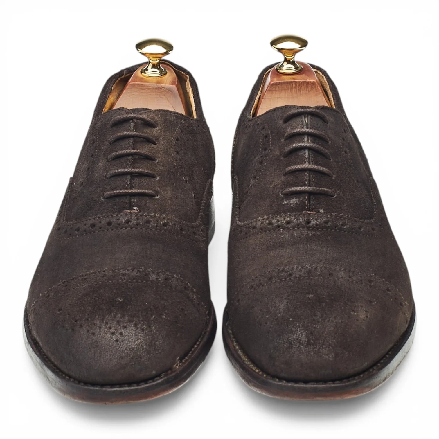Dark Brown Suede Oxford Brogues UK 9 F - Image 2