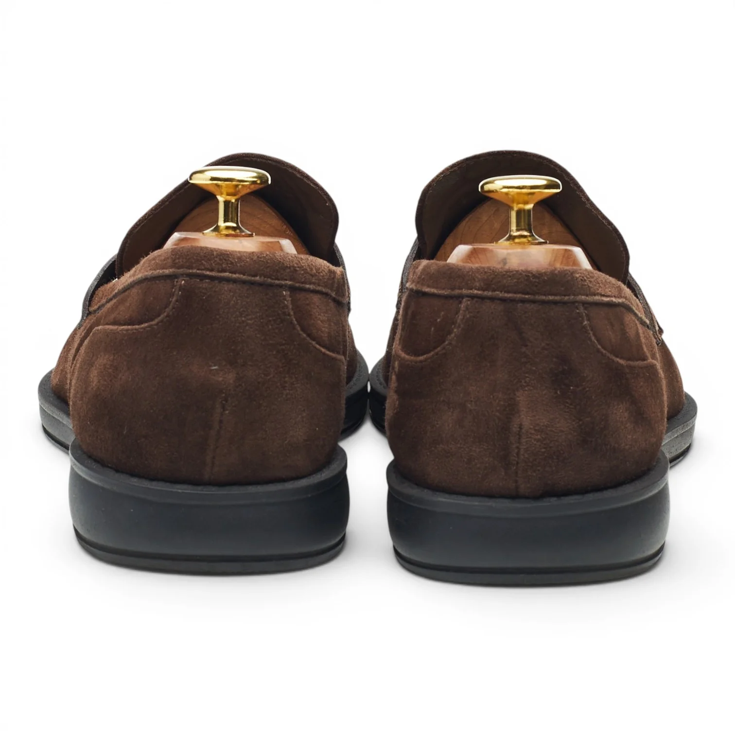 Dark Brown Suede Penny Loafers UK 8 - Image 4