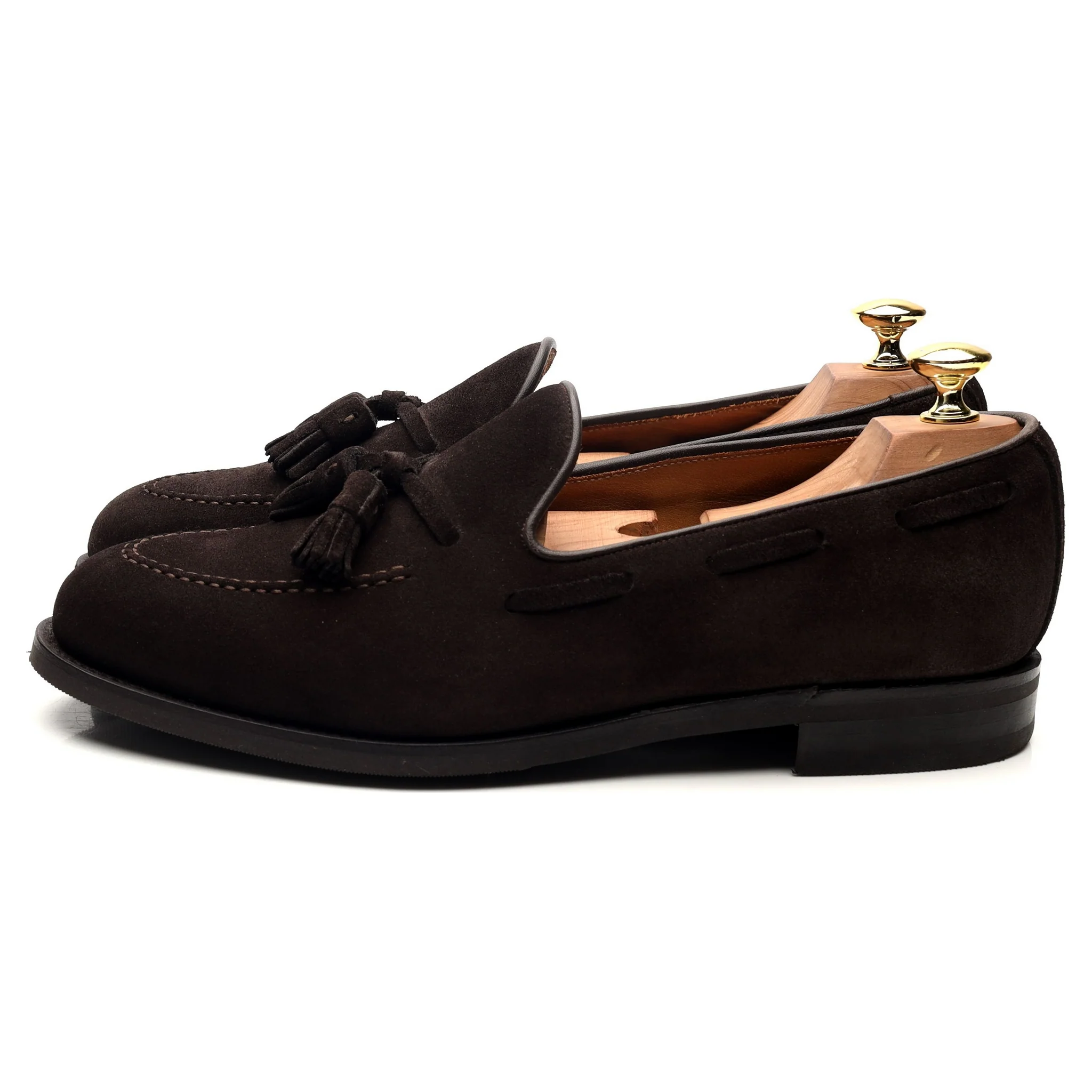 Dark Brown Tassel Loafers UK 8.5 - Image 2