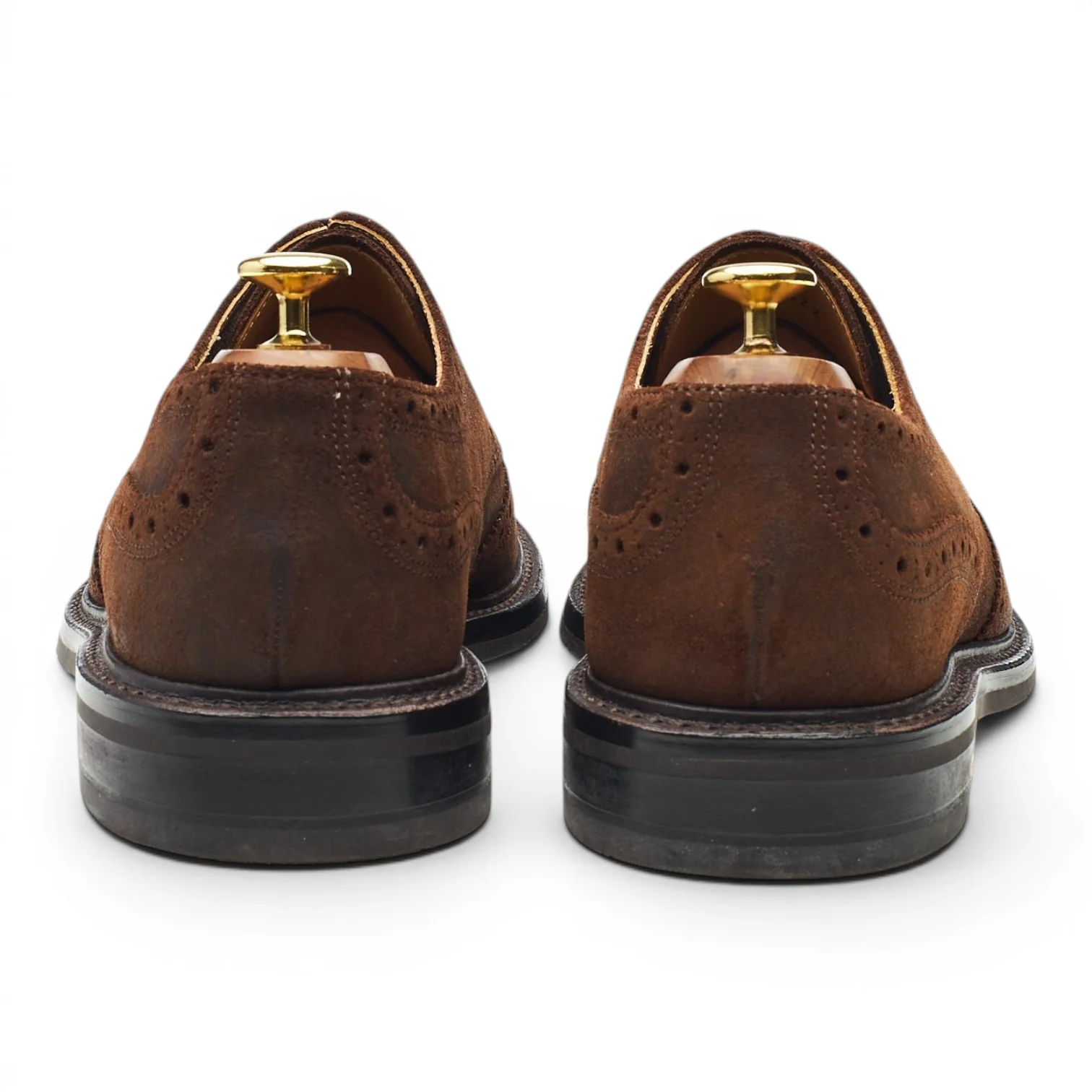 Dark Brown Waxed Suede Derby Brogues UK 8 F - Image 4