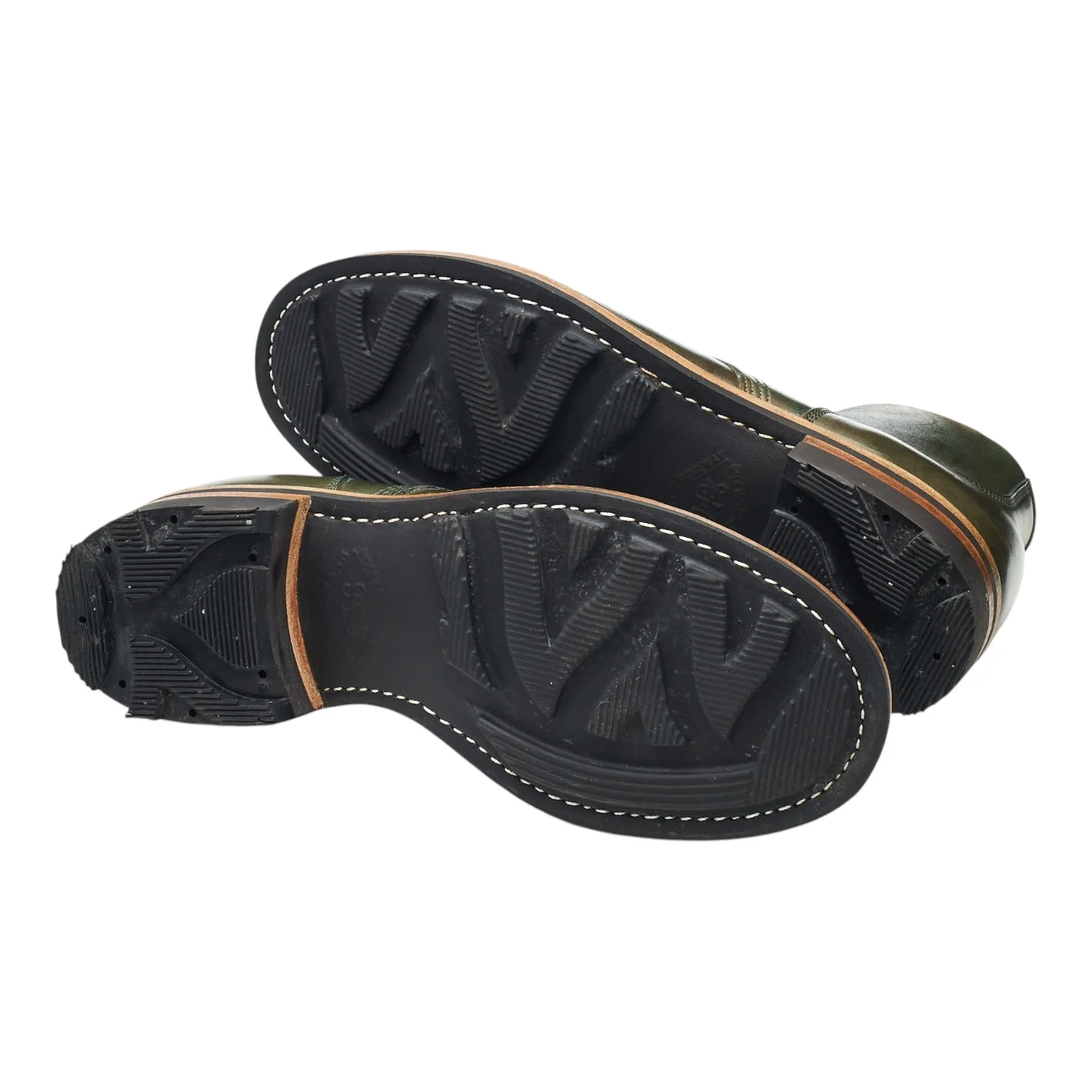 Dark Green Leather Service Boots UK 6.5 E - Image 5