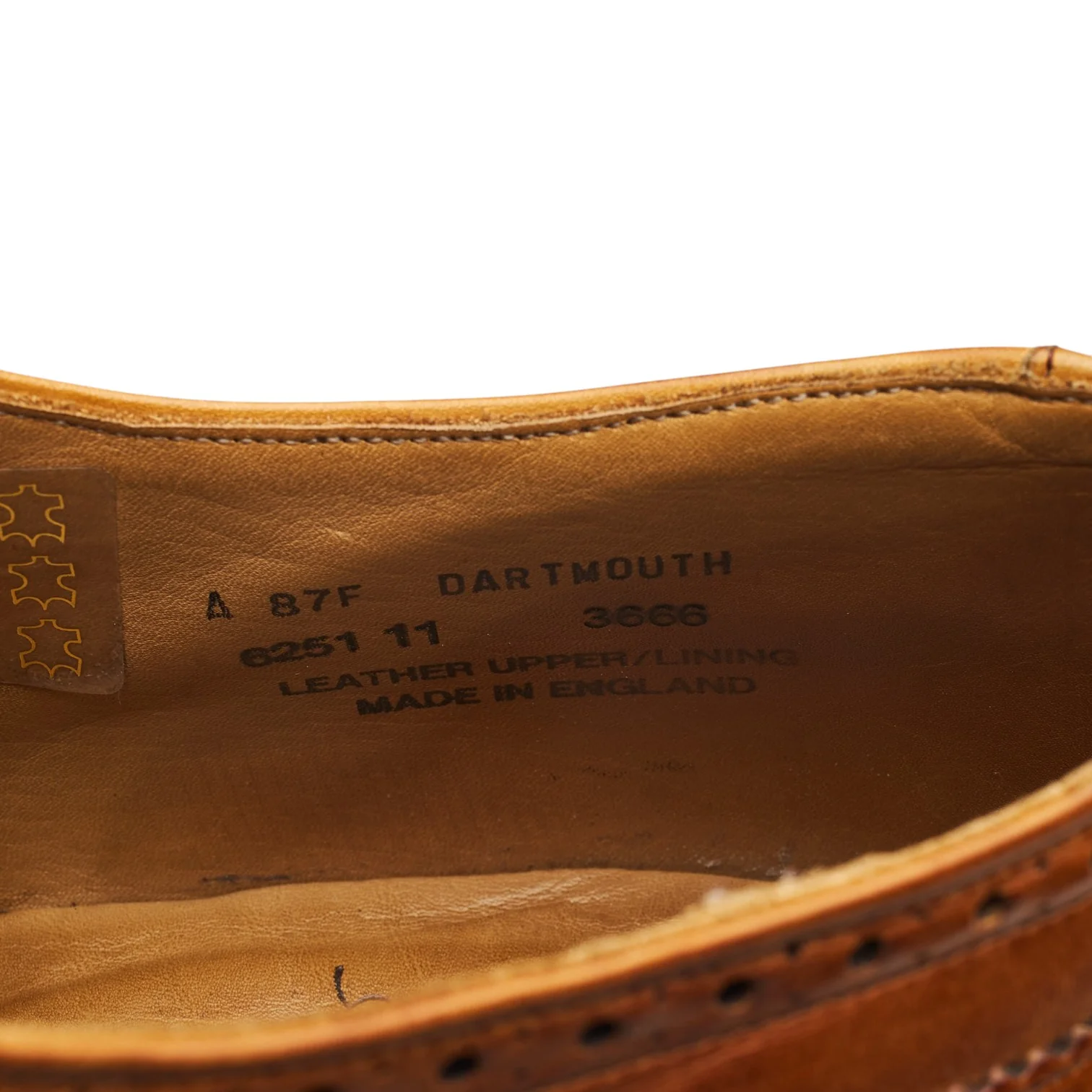 'Dartmouth' Tan Brown Leather Oxford Brogues UK 11 F - Image 7