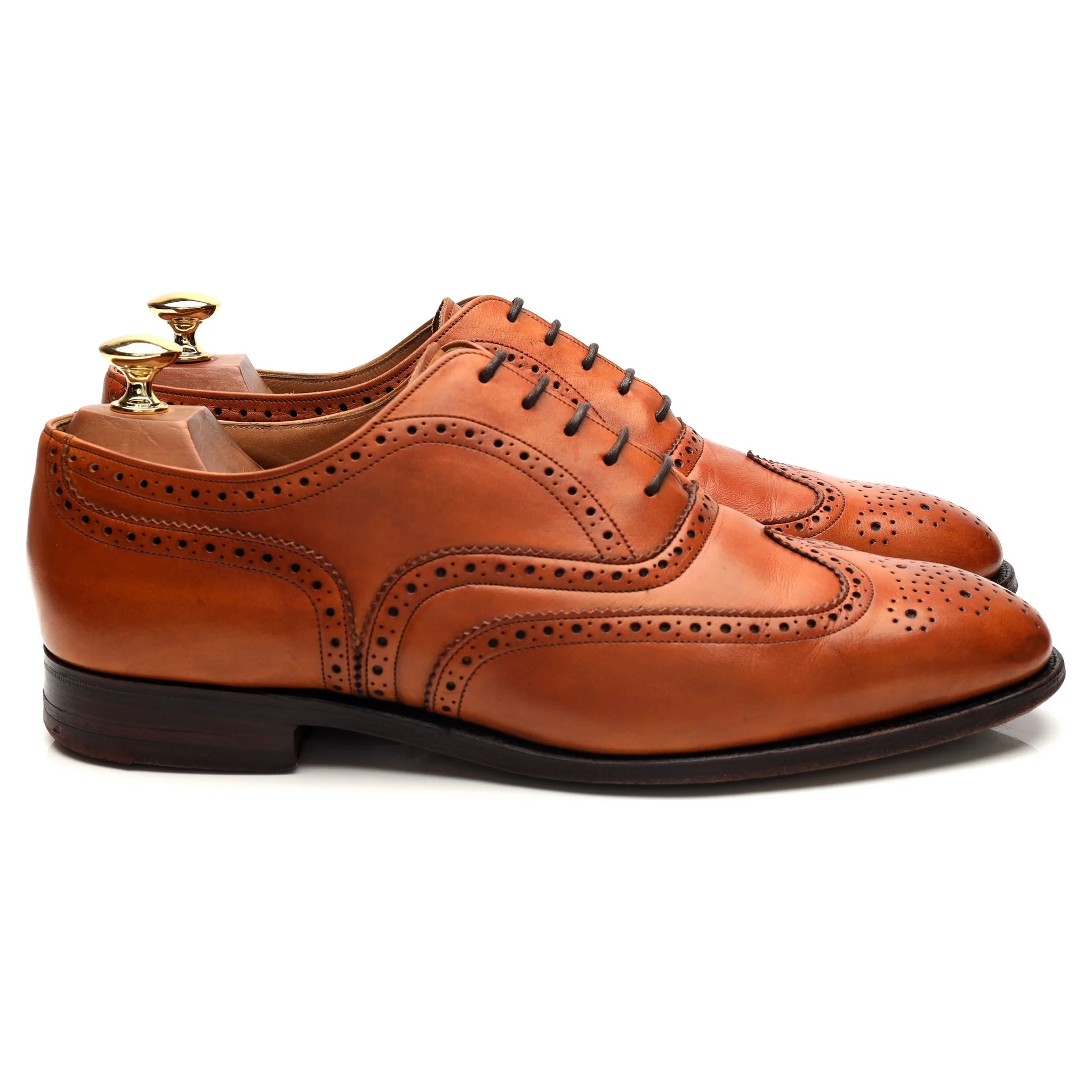 'Dartmouth' Tan Brown Leather Oxford Brogues UK 8.5 F