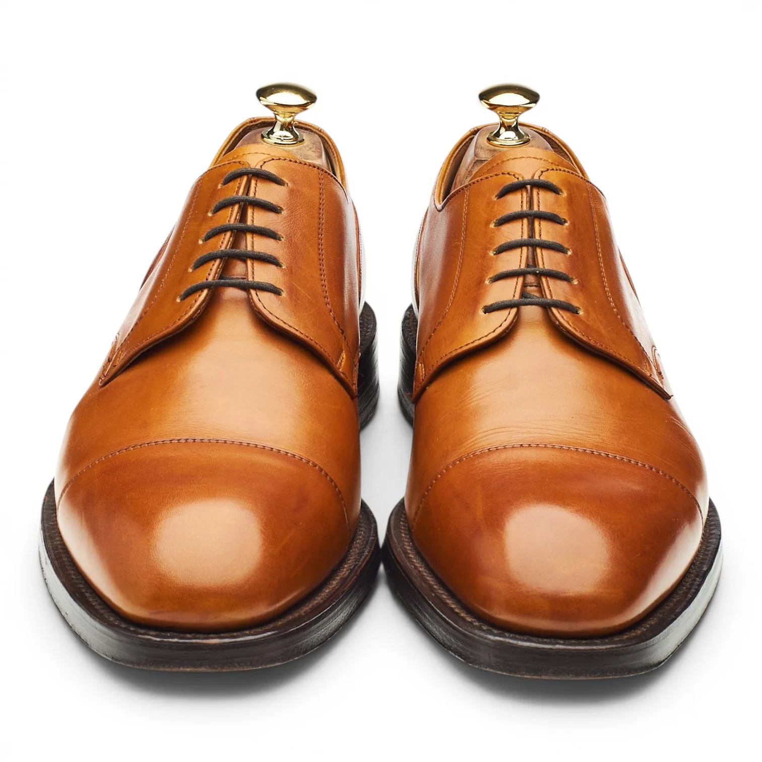 'Deacon' Tan Brown Leather Cap Toe Derby UK 10 F - Image 2