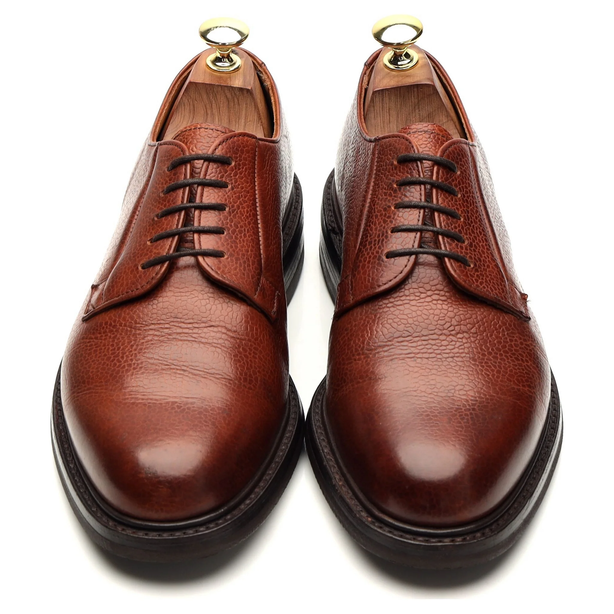 'Deal' Tan Brown Grain Leather Derby UK 7 F - Image 2