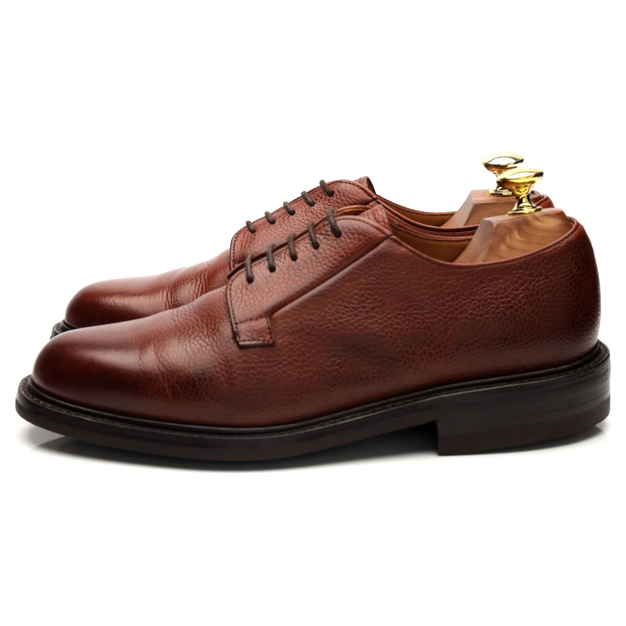 'Deal' Tan Brown Grain Leather Derby UK 7 F - Image 3