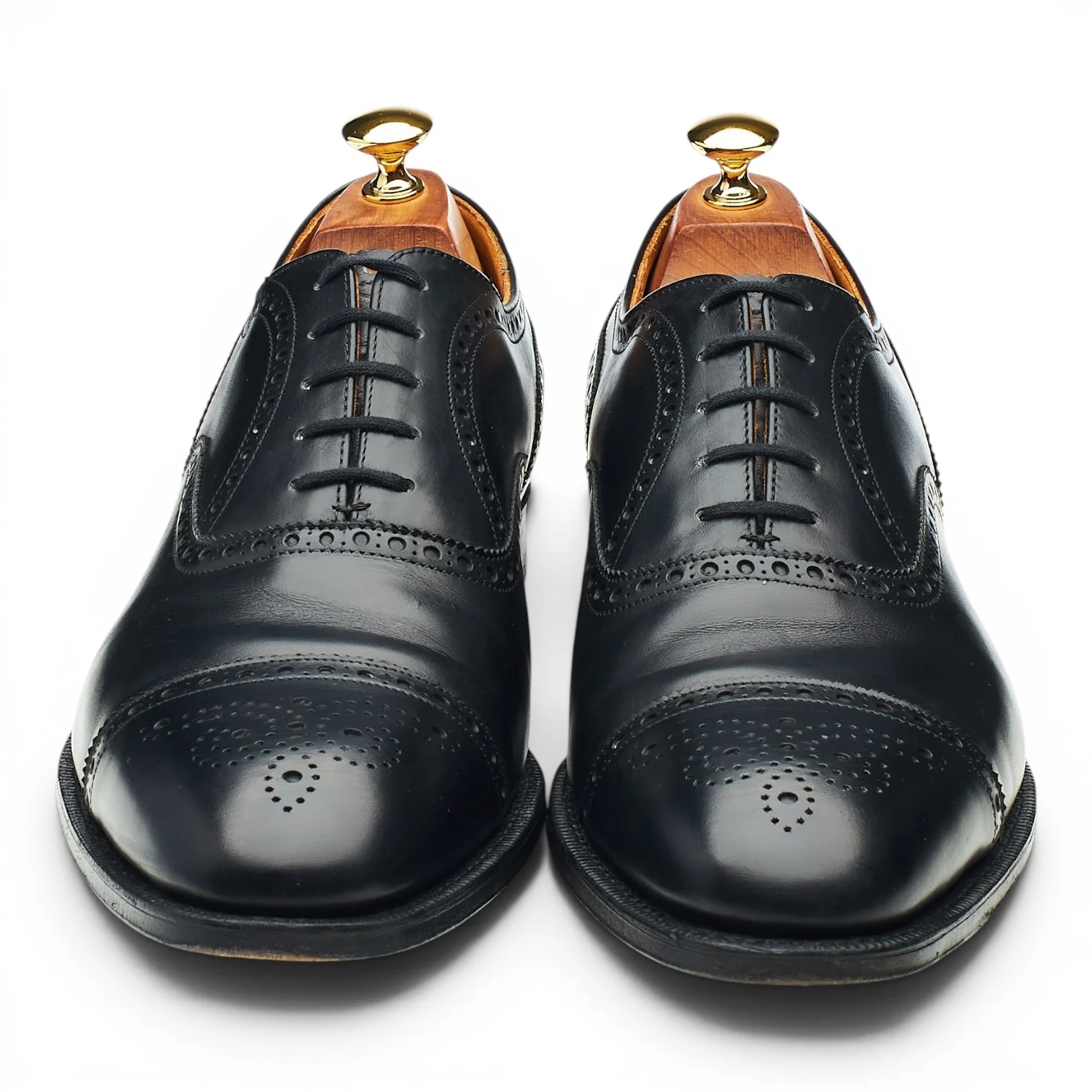 'Diplomat' Black Leather Oxford Brogues UK 10.5 F - Image 2
