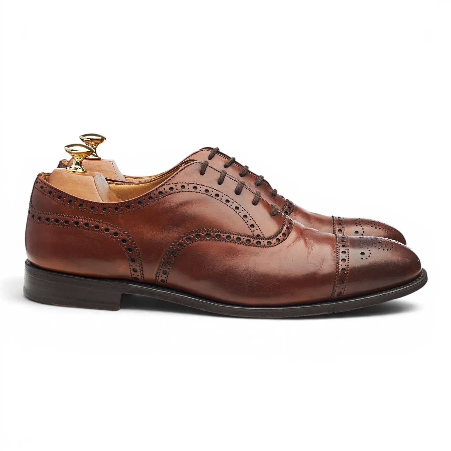 'Diplomat' Tan Brown Leather Oxford Brogues UK 9 F