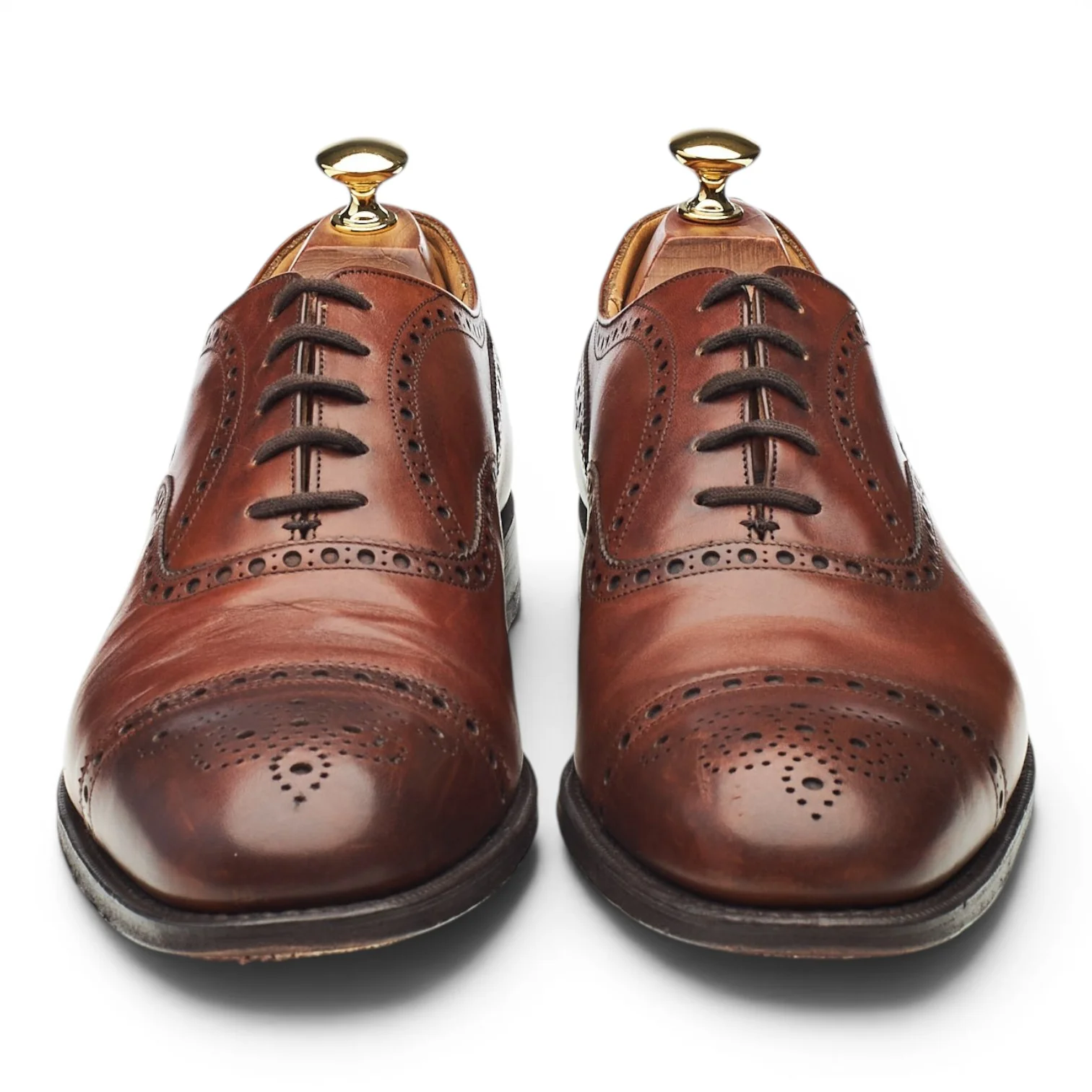 'Diplomat' Tan Brown Leather Oxford Brogues UK 9 F - Image 2