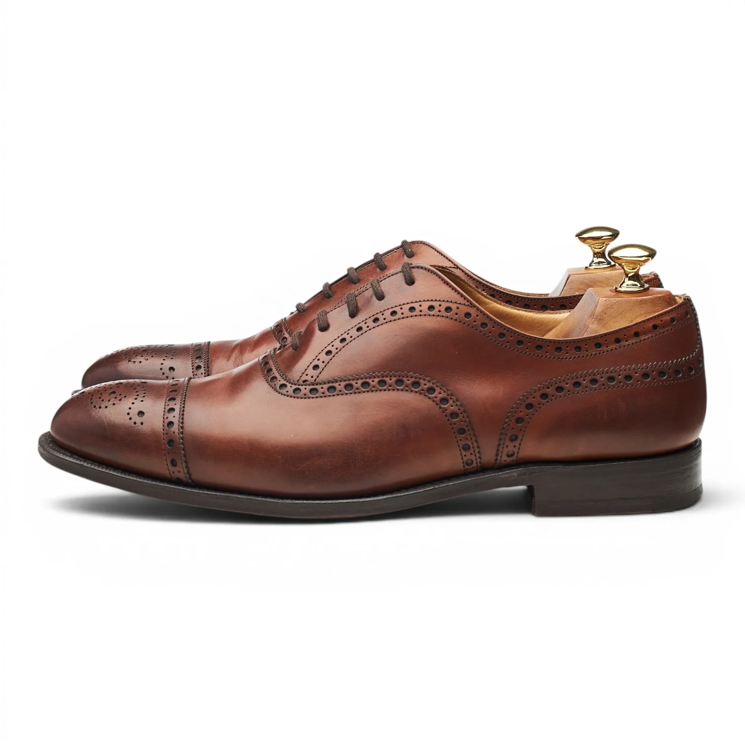 'Diplomat' Tan Brown Leather Oxford Brogues UK 9 F - Image 3
