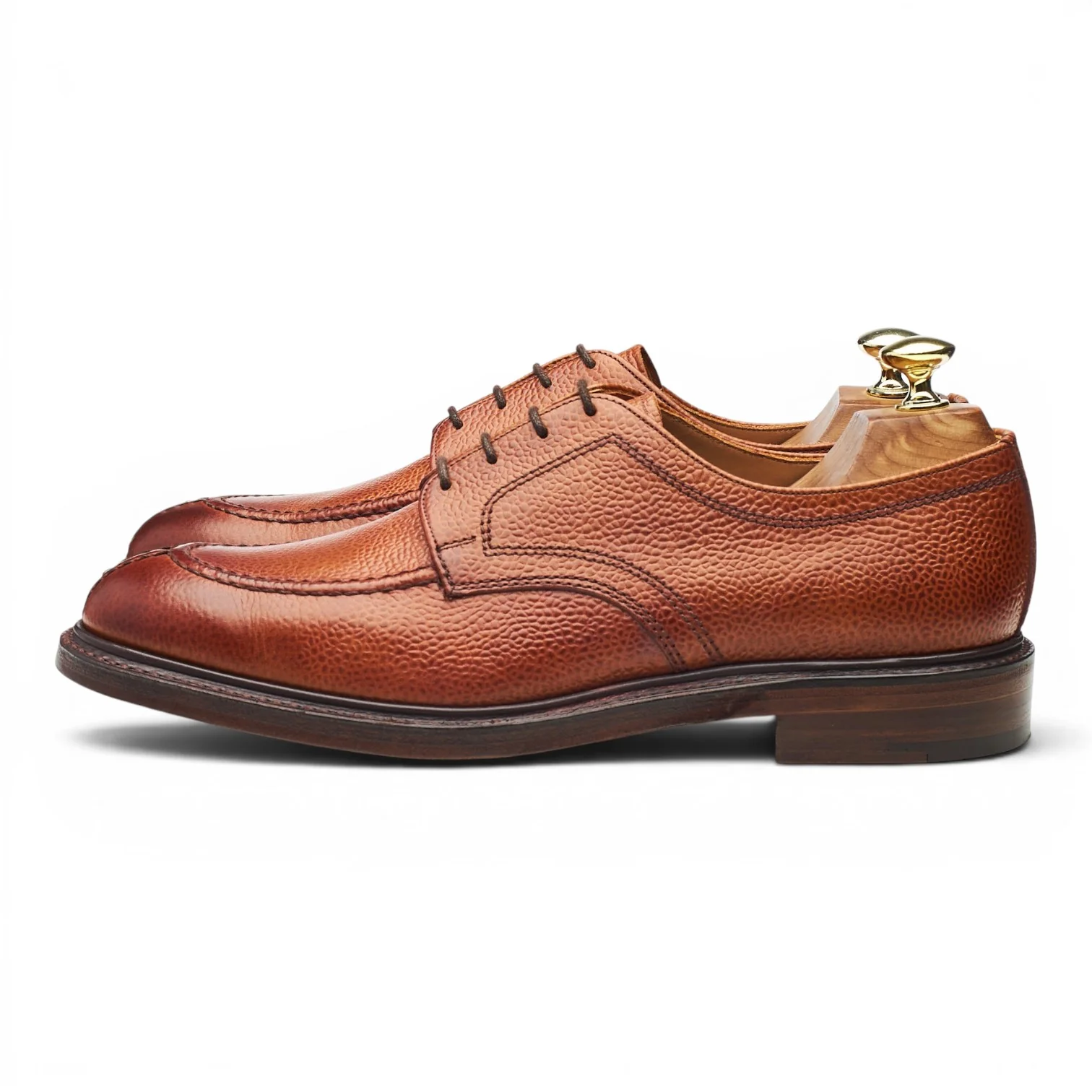 Drake's 'Newton' Tan Brown Grain Leather Split Toe Derby UK 7.5 F - Image 3