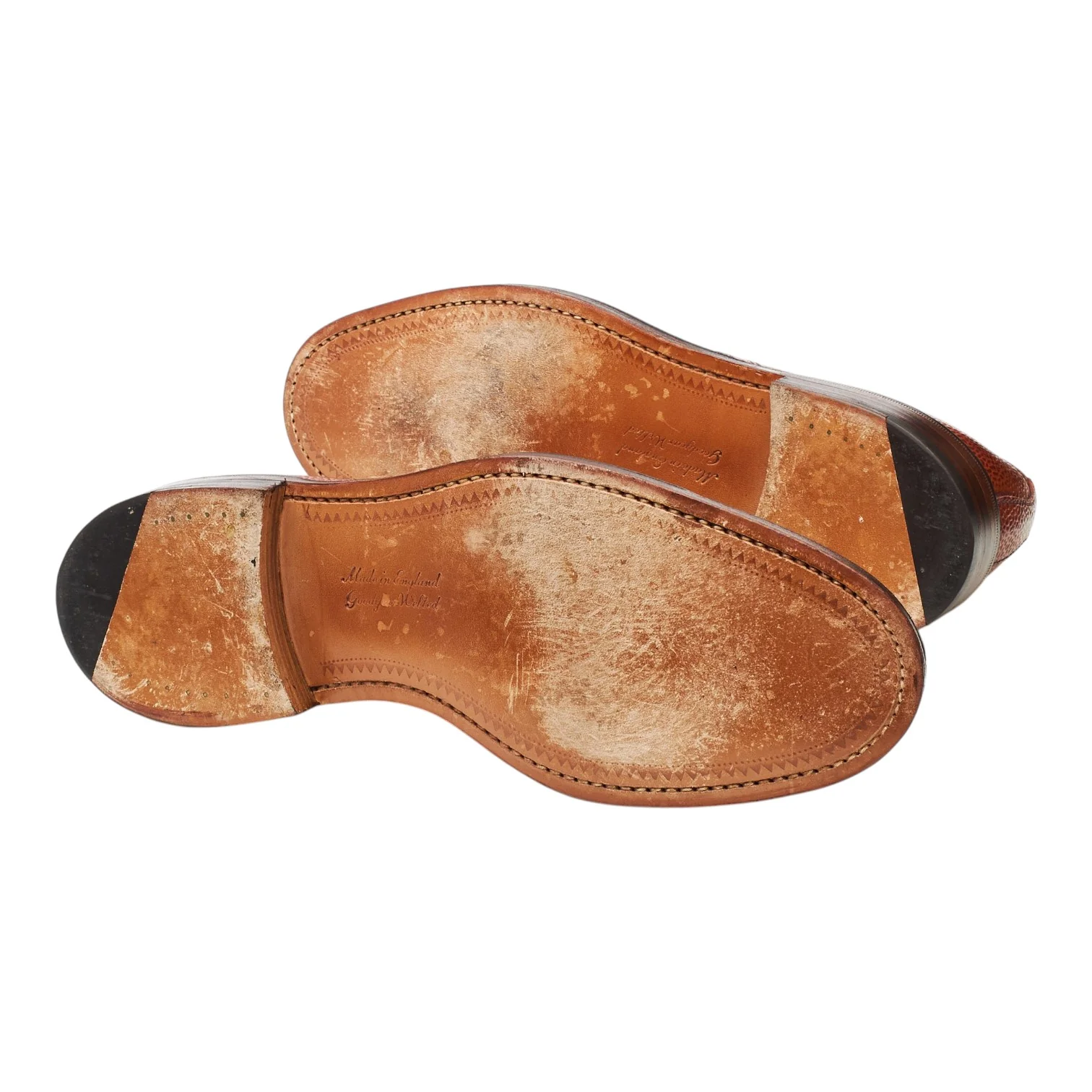 Drake's 'Newton' Tan Brown Grain Leather Split Toe Derby UK 7.5 F - Image 5