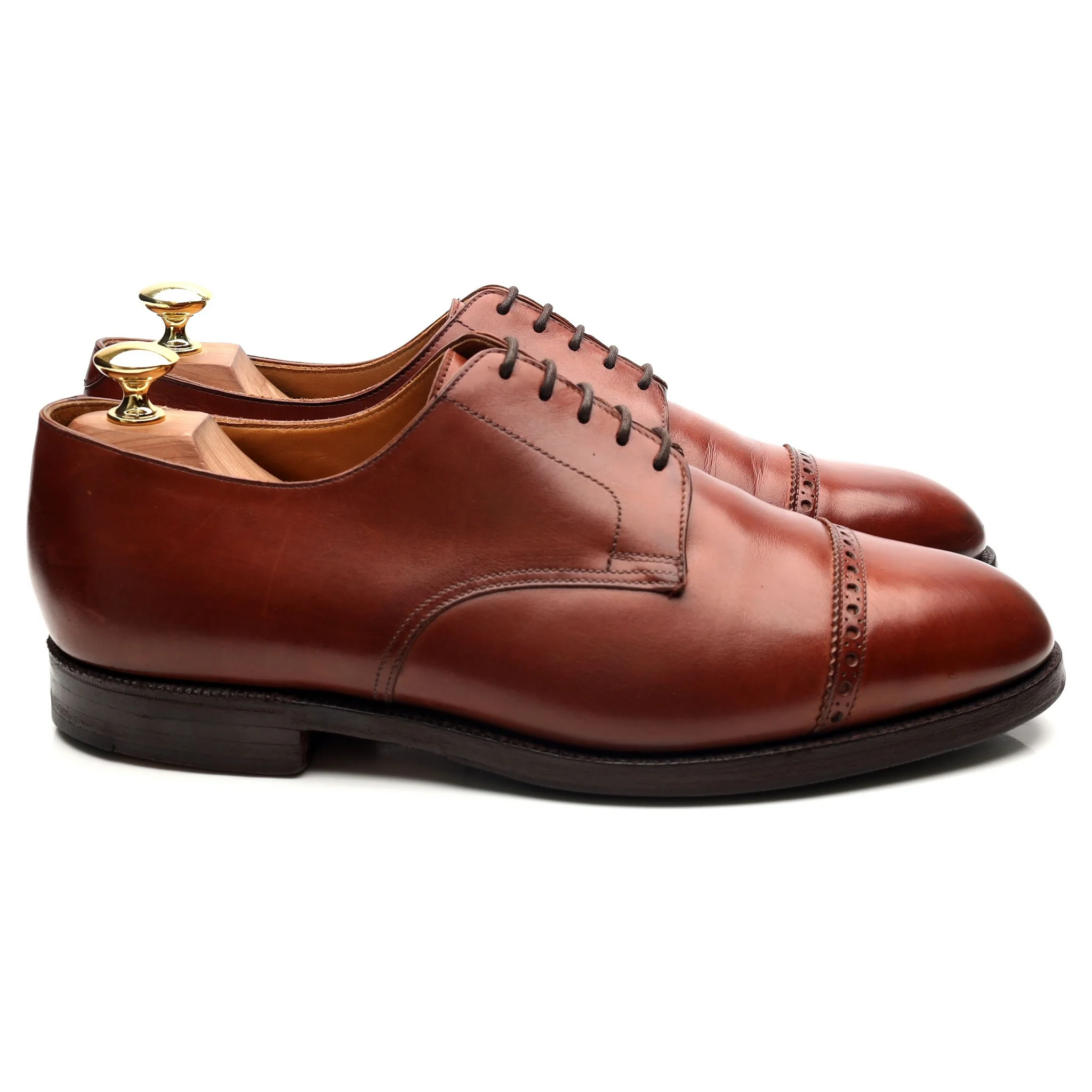'Draycott' Tan Brown Leather Cap Toe Derby UK 8.5 G - Image 6
