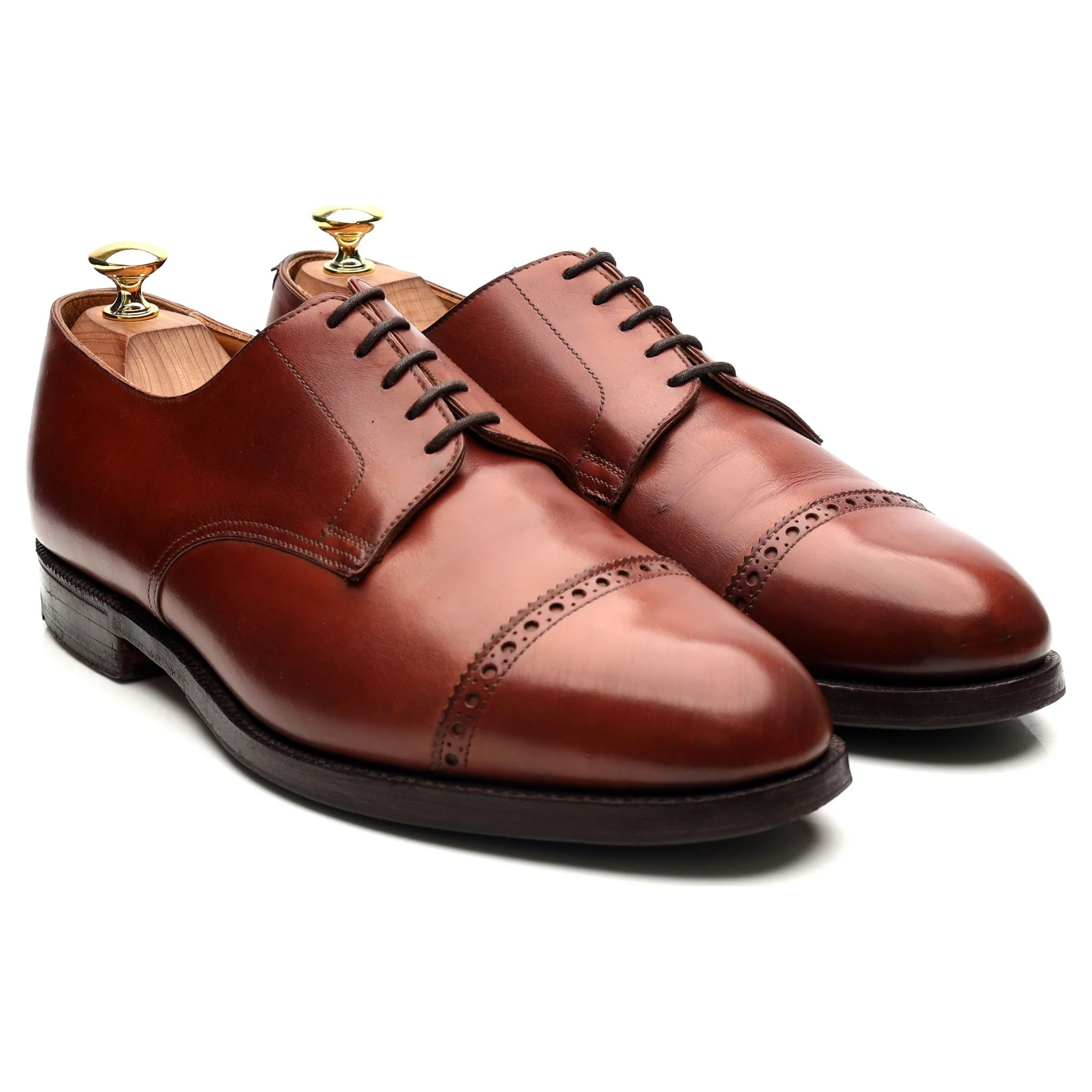 'Draycott' Tan Brown Leather Cap Toe Derby UK 8.5 G - Image 7