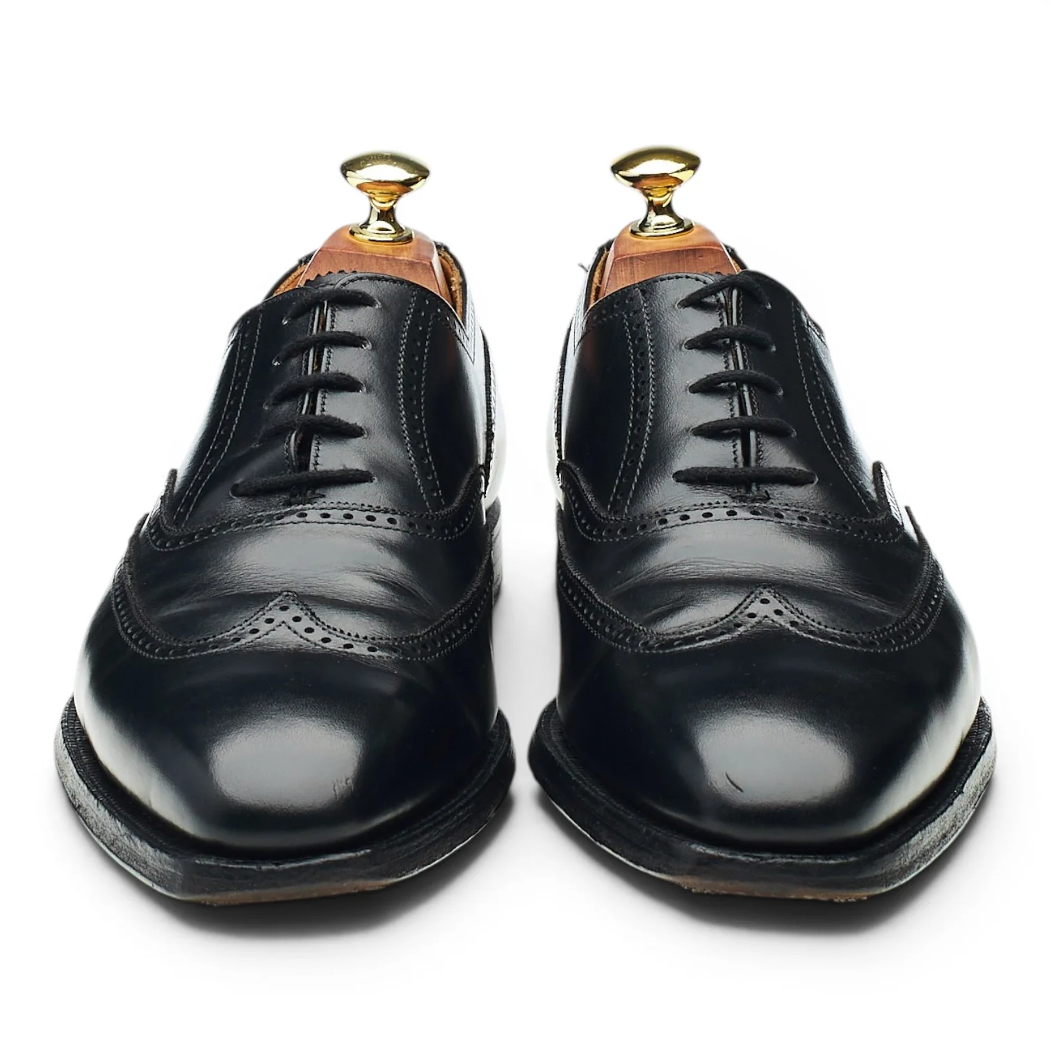 'Drummond' Black Leather Oxford Brogues UK 7 E - Image 2