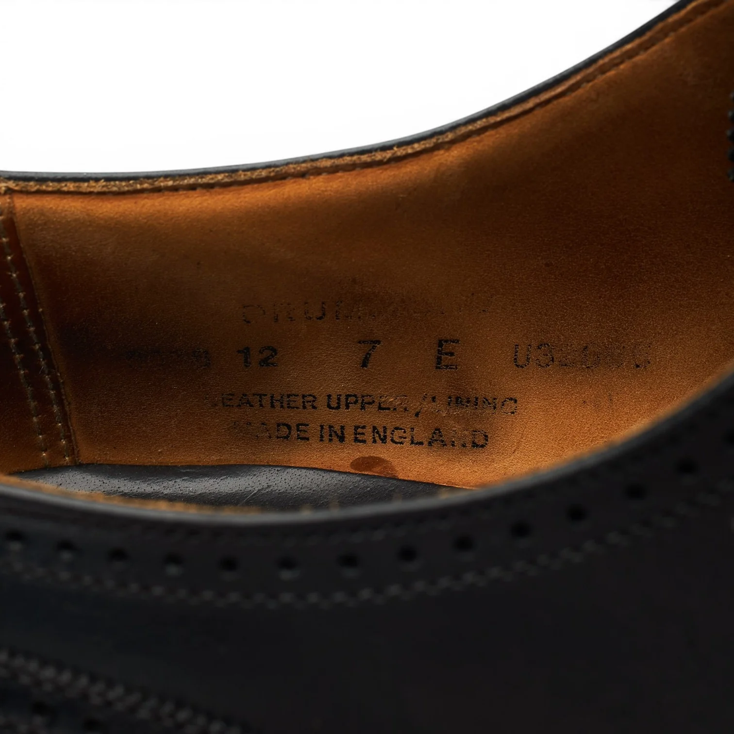 'Drummond' Black Leather Oxford Brogues UK 7 E - Image 7