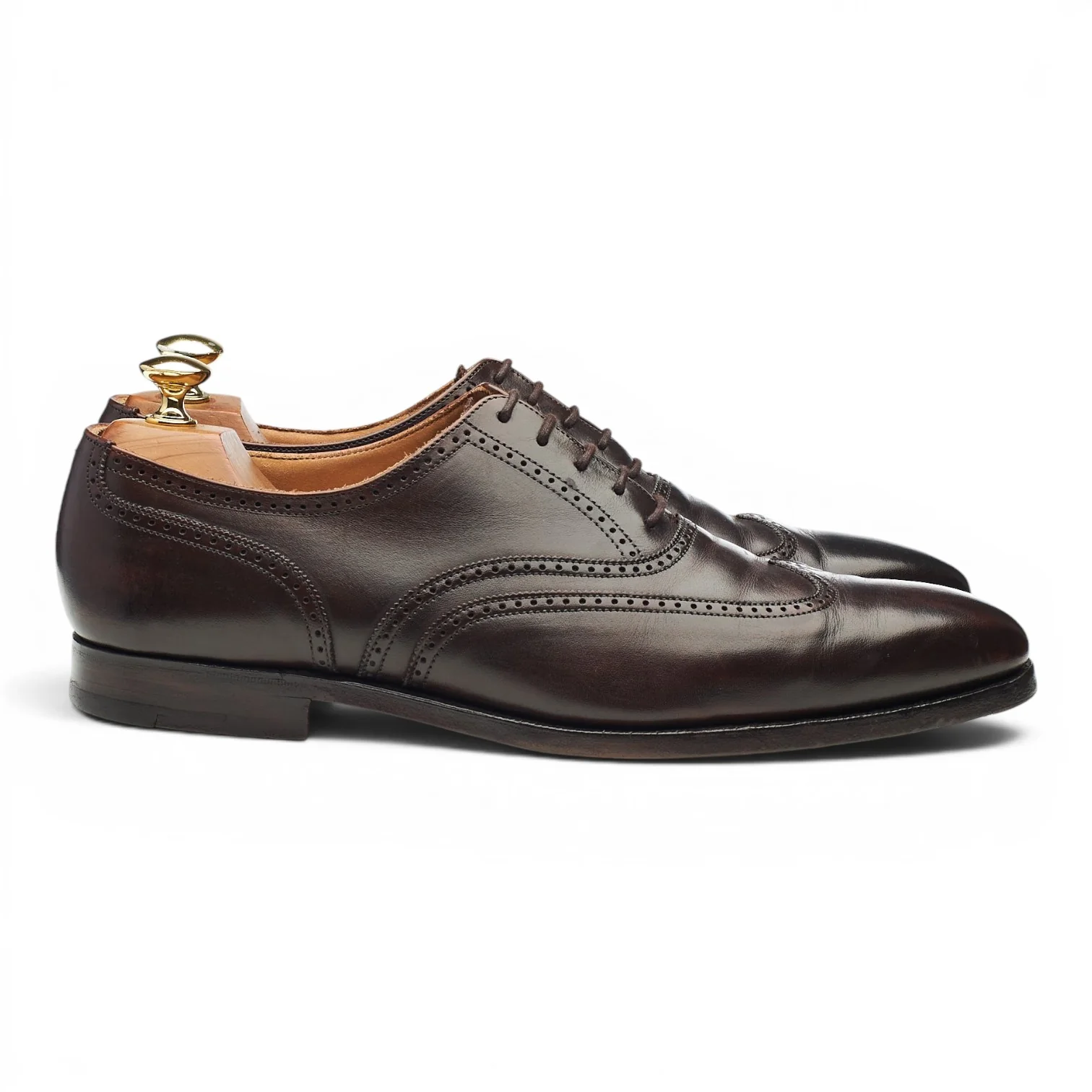 'Drummond' Dark Brown Leather Oxford Brogues UK 8.5 E