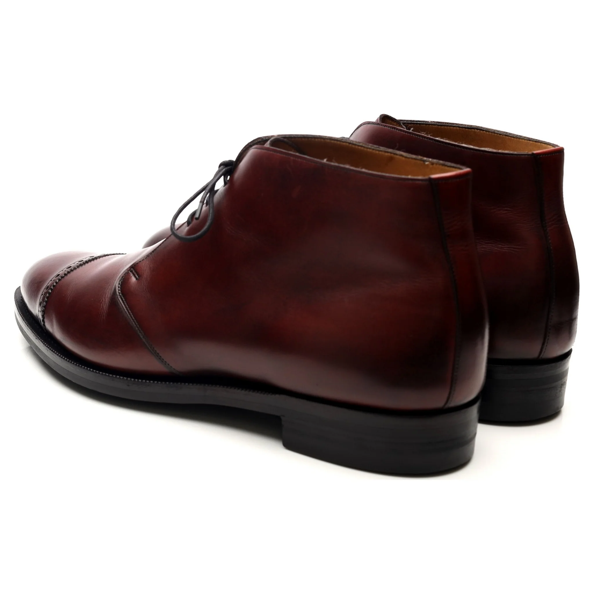 'Lomond' Burgundy Leather Chukka Boots UK 11 F - Image 3