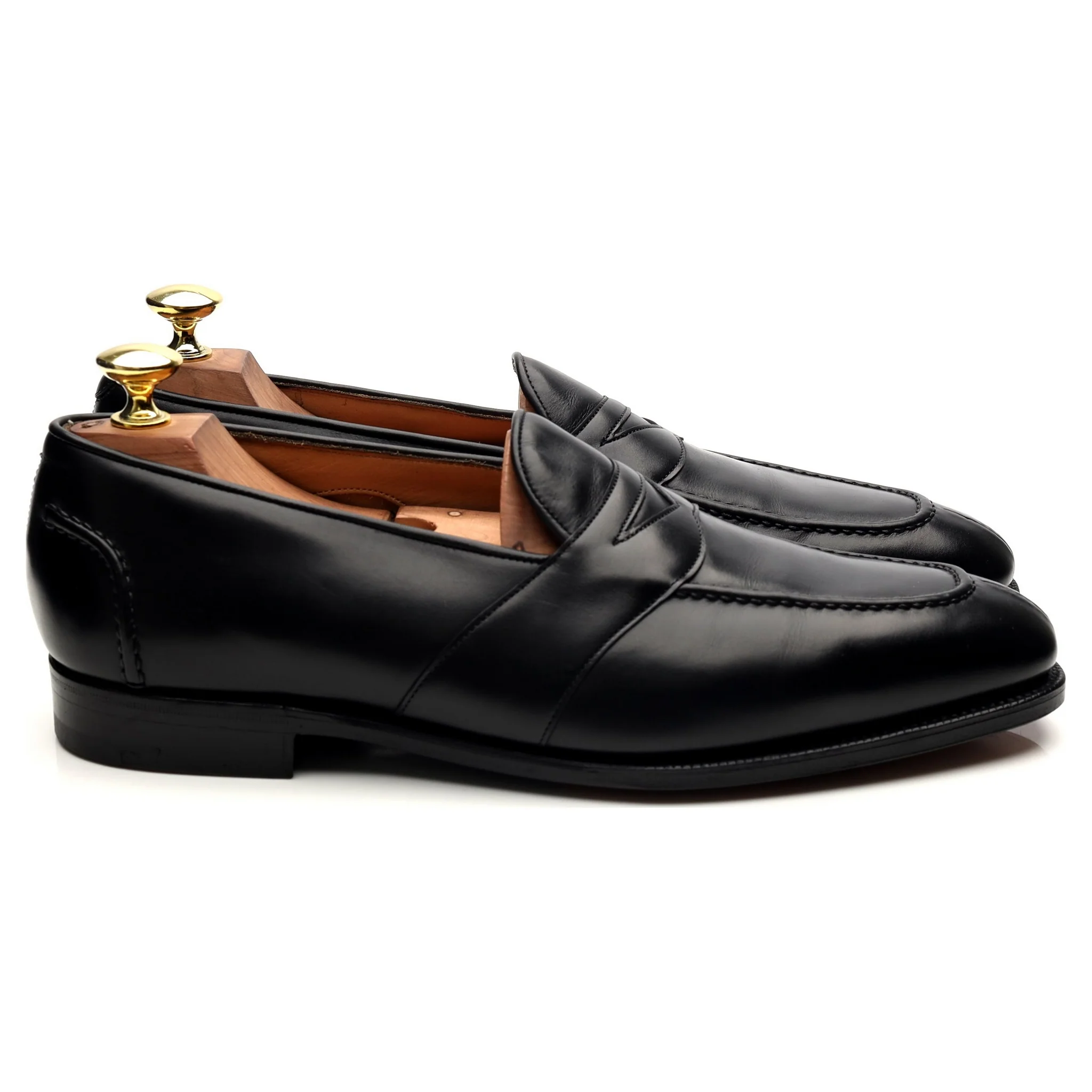 Ralph Lauren Black Leather Split Toe Loafers UK 7.5 - Image 6
