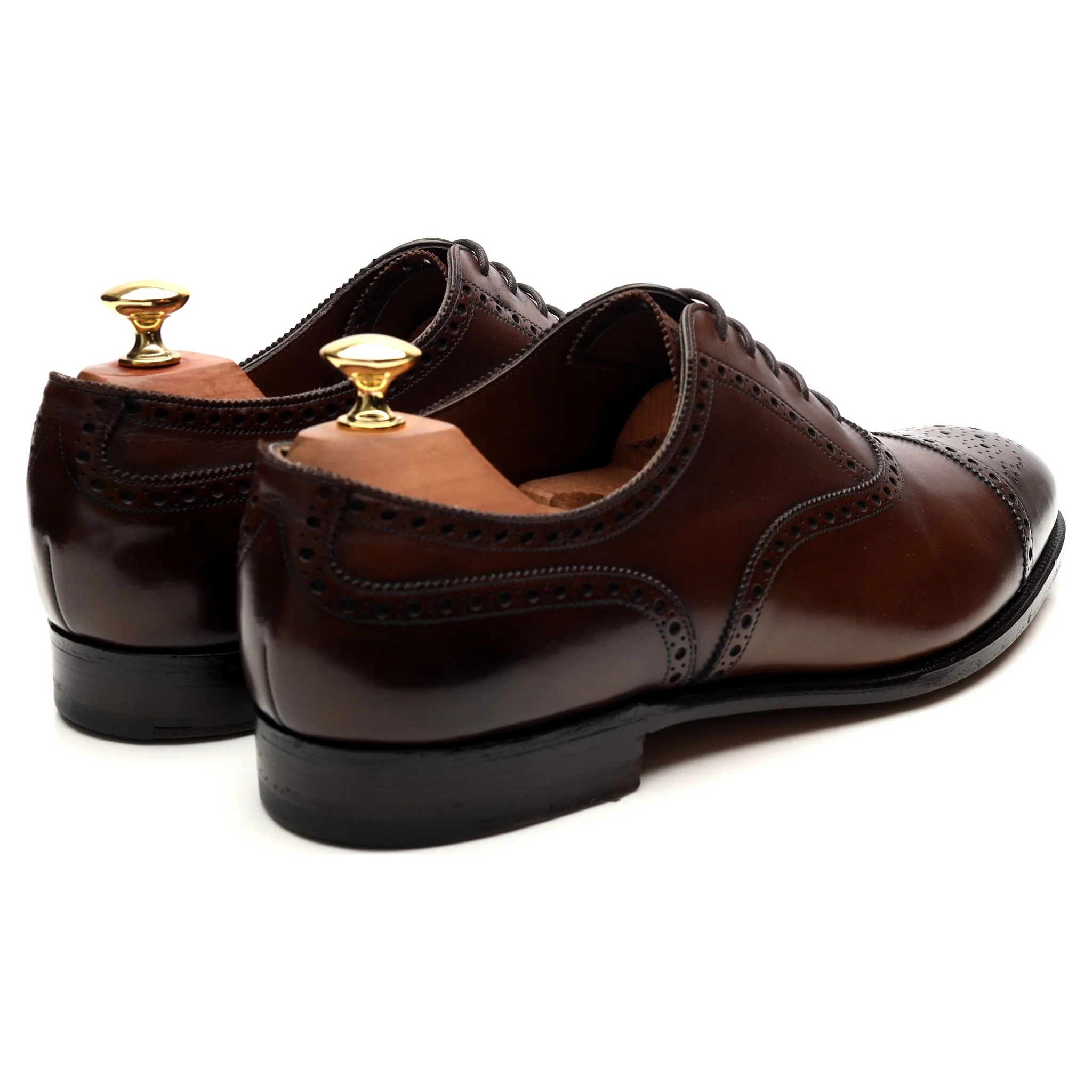 'Cadogan' Dark Brown Leather Oxford Semi Brogues UK 9 E - Image 5