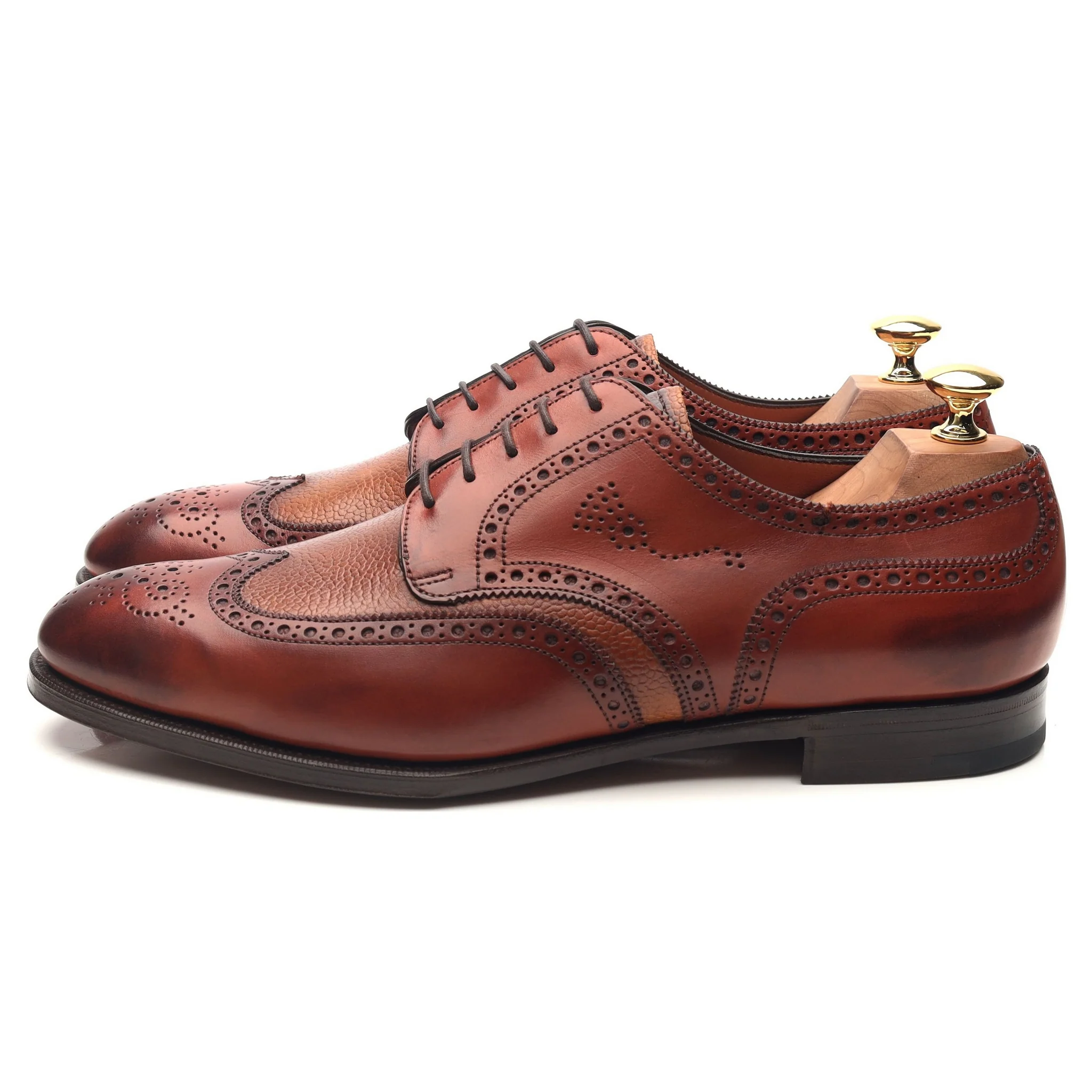 'Sandringham' Tan Brown Leather Derby Brogues UK 9.5 D - Image 2