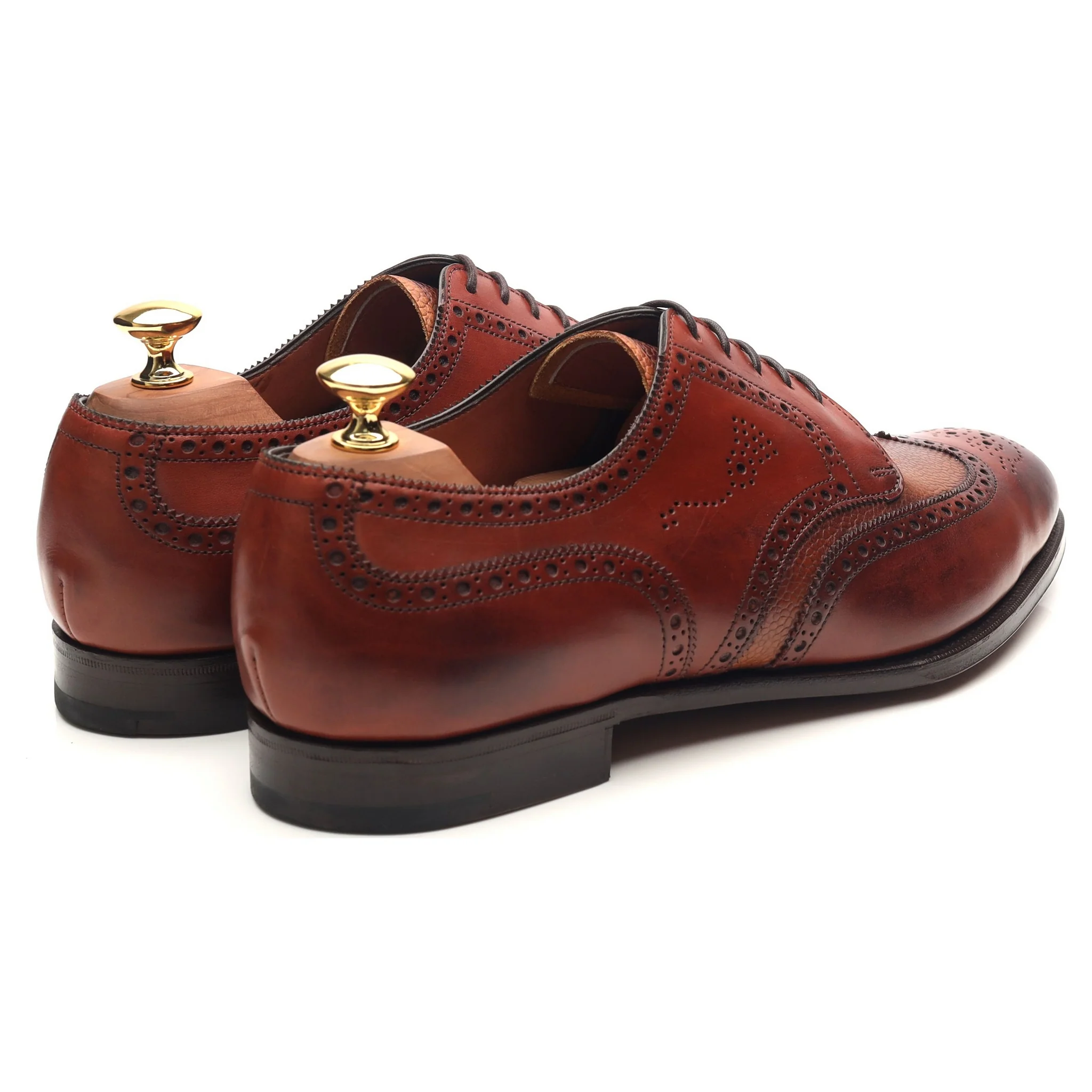 'Sandringham' Tan Brown Leather Derby Brogues UK 9.5 D - Image 5