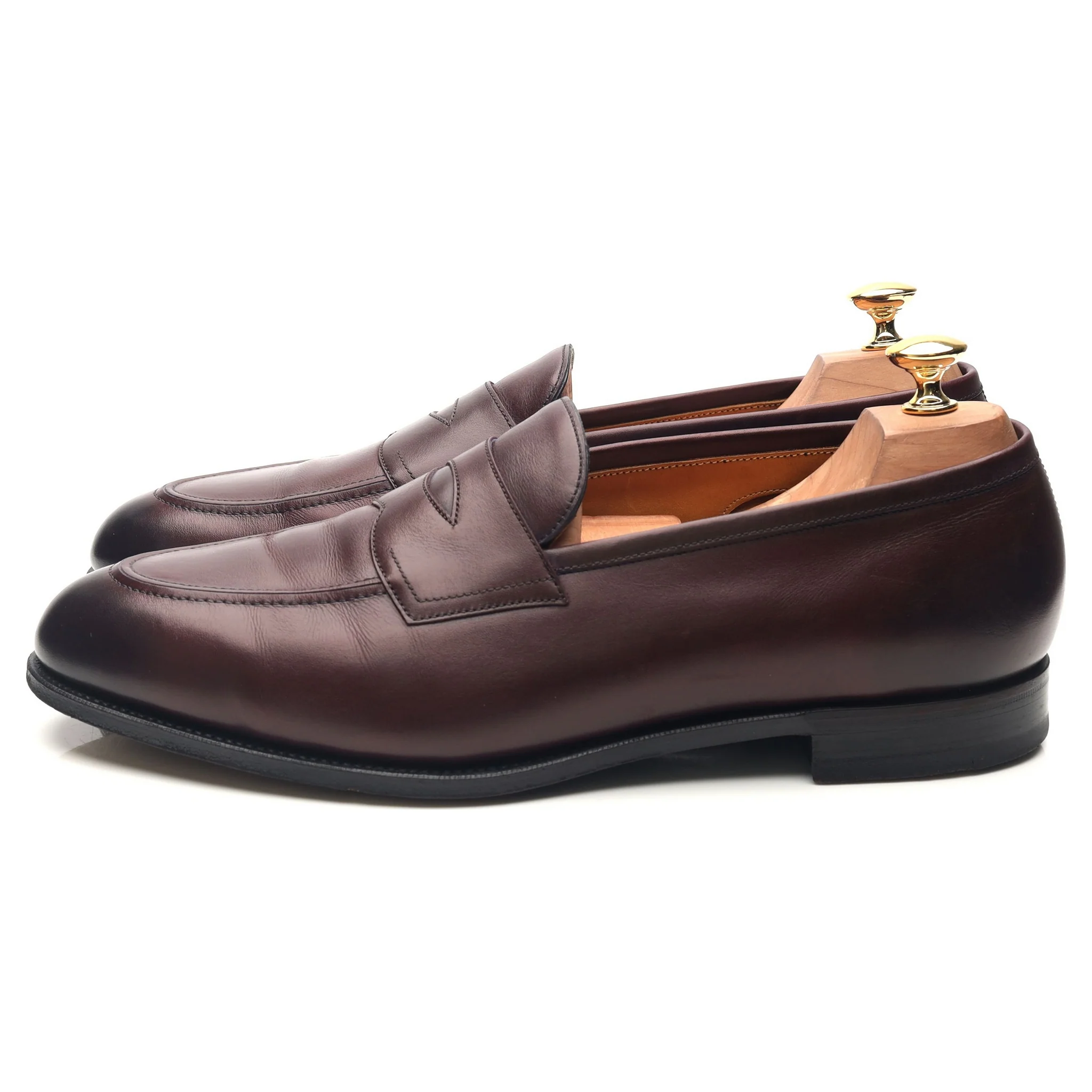 'Piccadilly' Burgundy Leather Loafers UK 10 E - Image 2