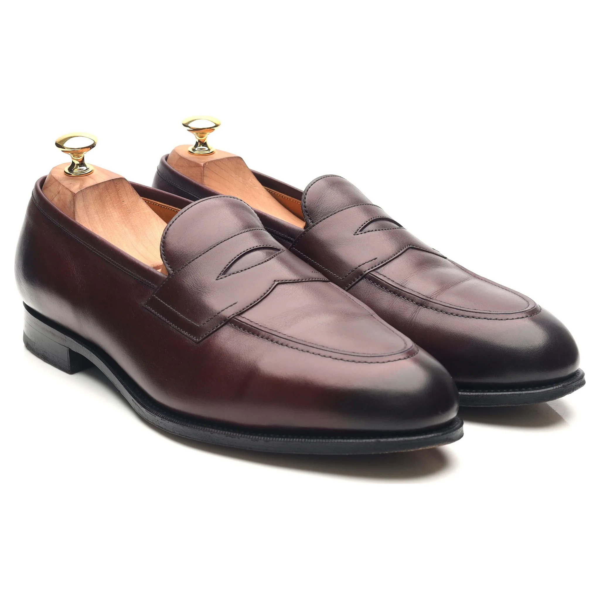 'Piccadilly' Burgundy Leather Loafers UK 10 E - Image 7