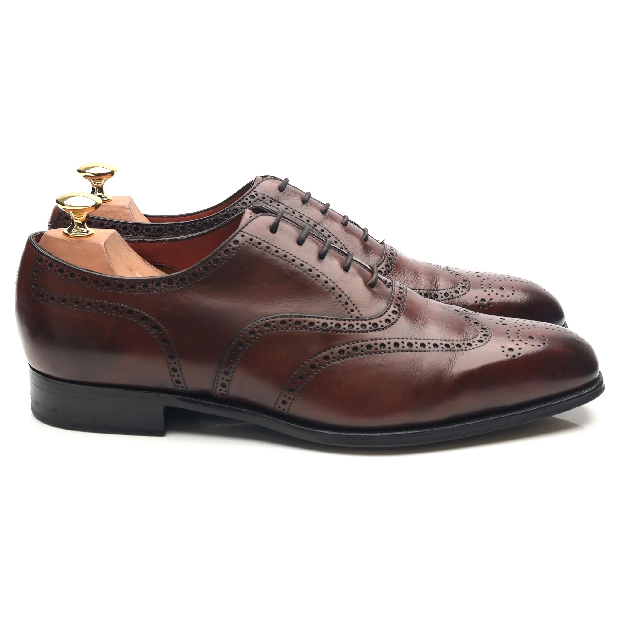 'Inverness' Burgundy Leather Oxford Brogues UK 9 E - Image 6