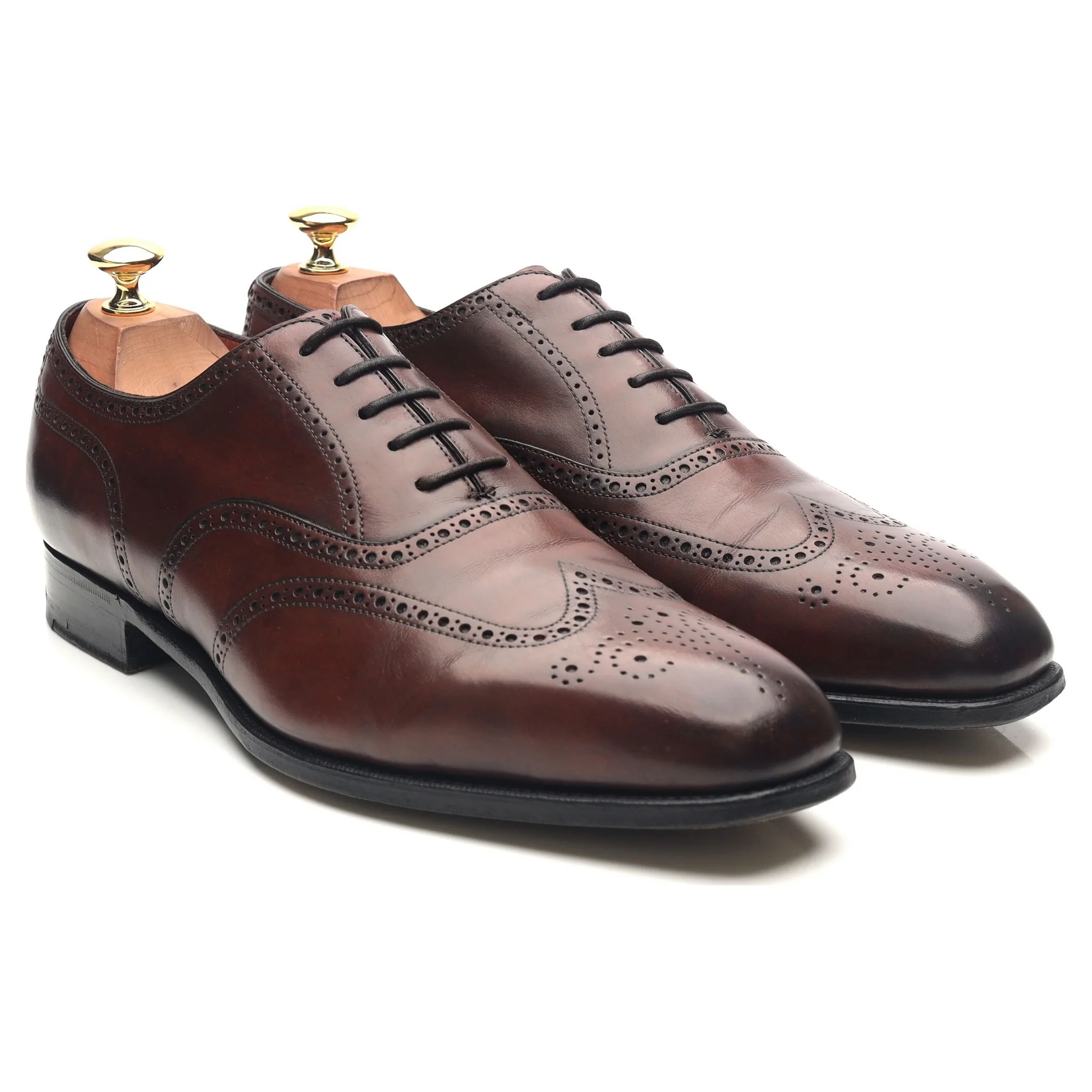 'Inverness' Burgundy Leather Oxford Brogues UK 9 E - Image 7