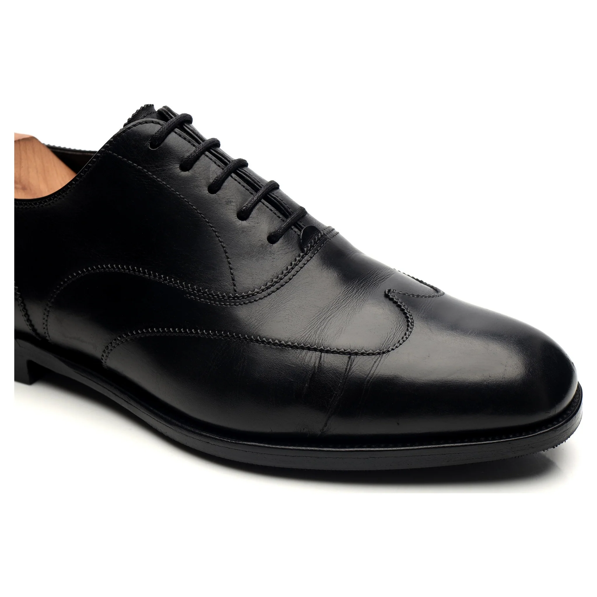 'Beaulieu' Black Leather Oxford UK 7 E - Image 3