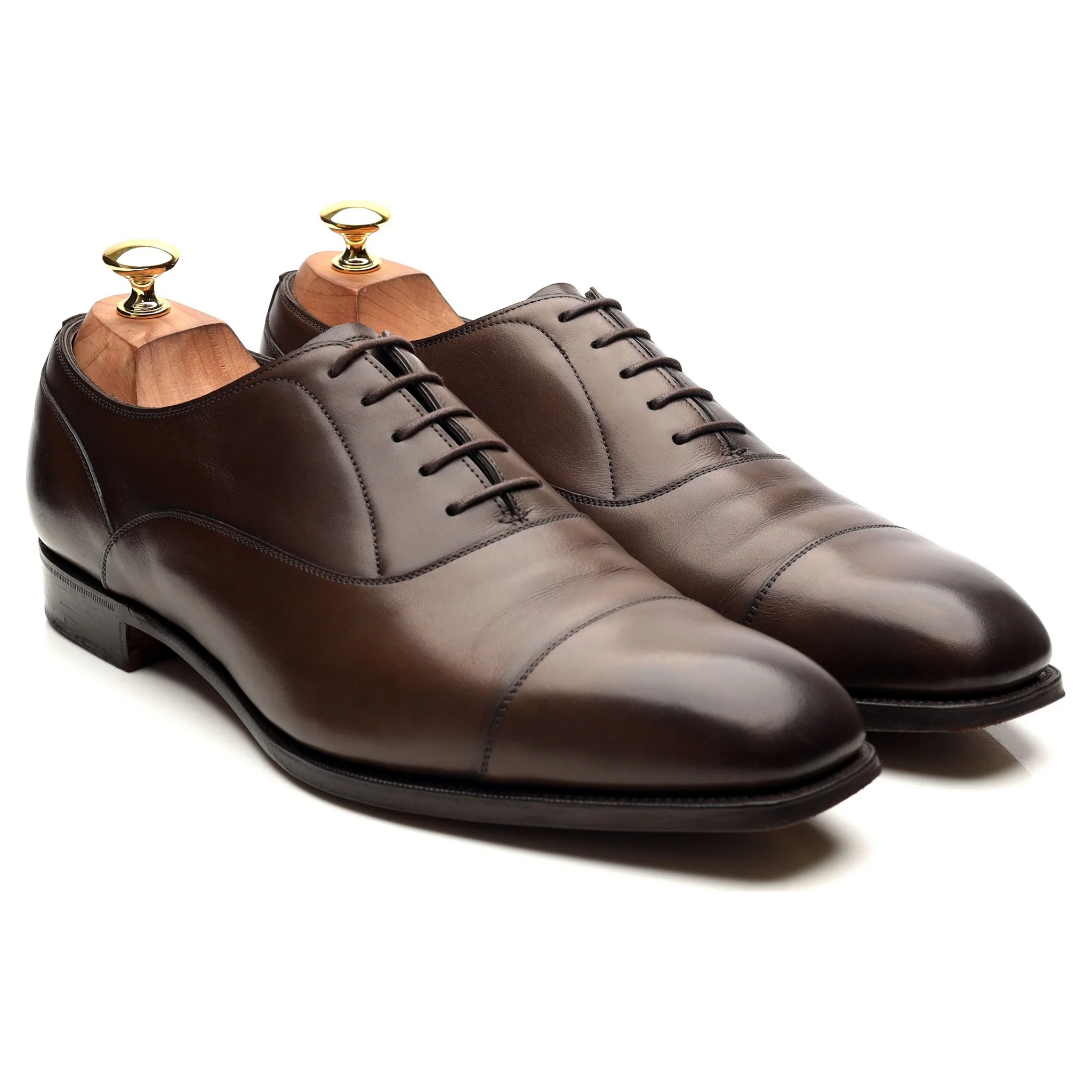 Dark Brown Leather Oxford UK 10 E - Image 7